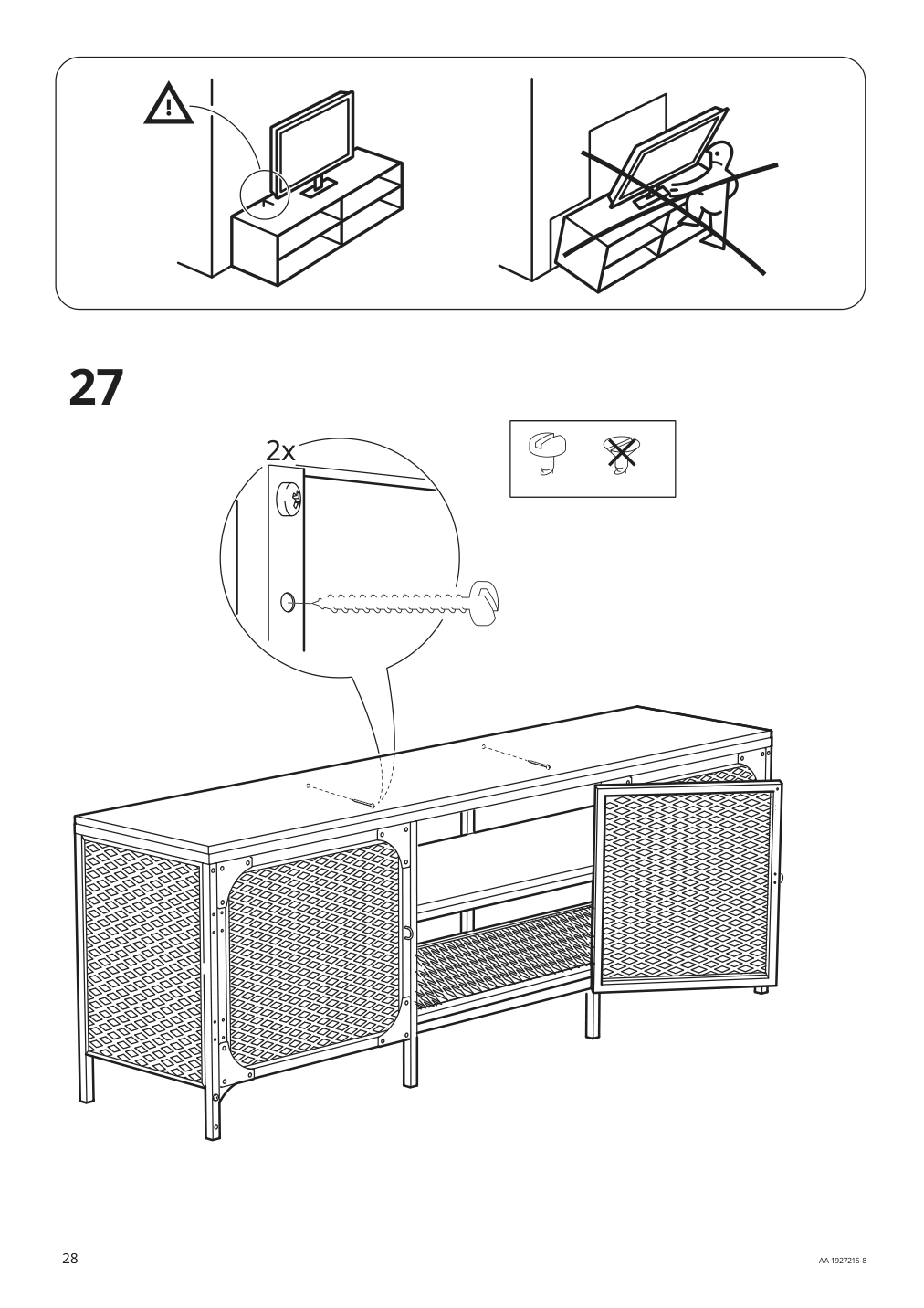 Assembly instructions for IKEA Fjaellbo tv unit black | Page 28 - IKEA FJÄLLBO TV storage combination 791.912.66