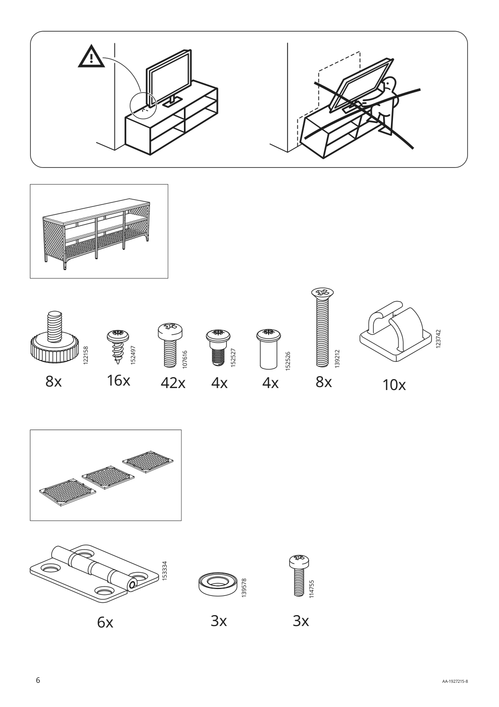 Assembly instructions for IKEA Fjaellbo tv unit black | Page 6 - IKEA FJÄLLBO TV storage combination 791.912.66