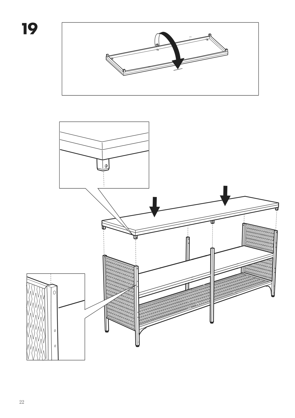 Assembly instructions for IKEA Fjaellbo tv unit black | Page 22 - IKEA FJÄLLBO TV unit 805.664.38