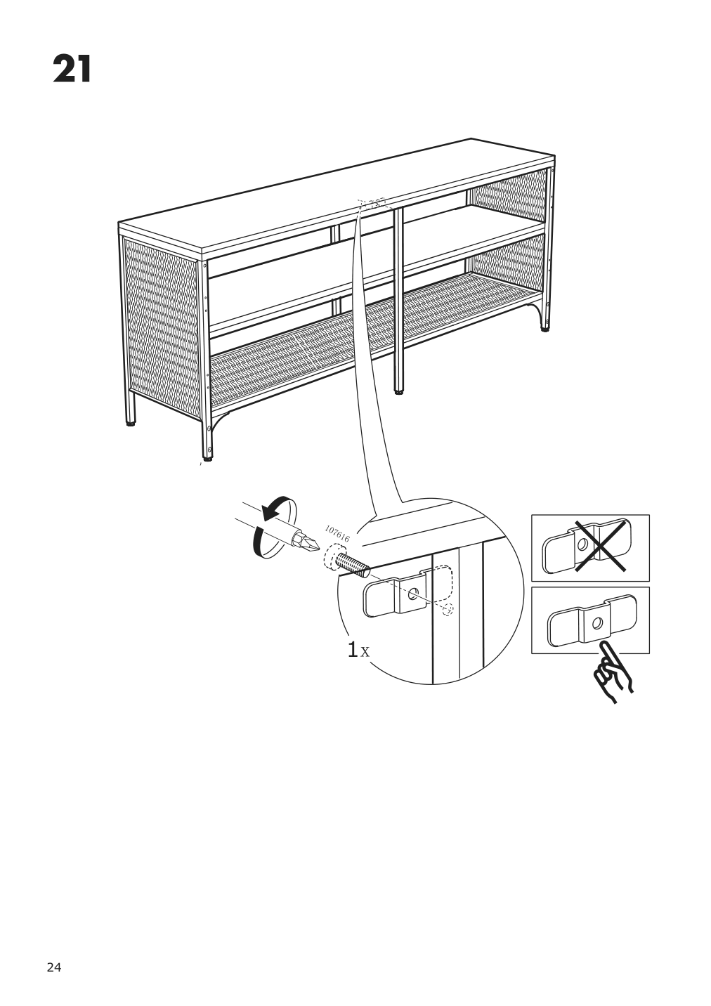 Assembly instructions for IKEA Fjaellbo tv unit black | Page 24 - IKEA FJÄLLBO TV unit 805.664.38