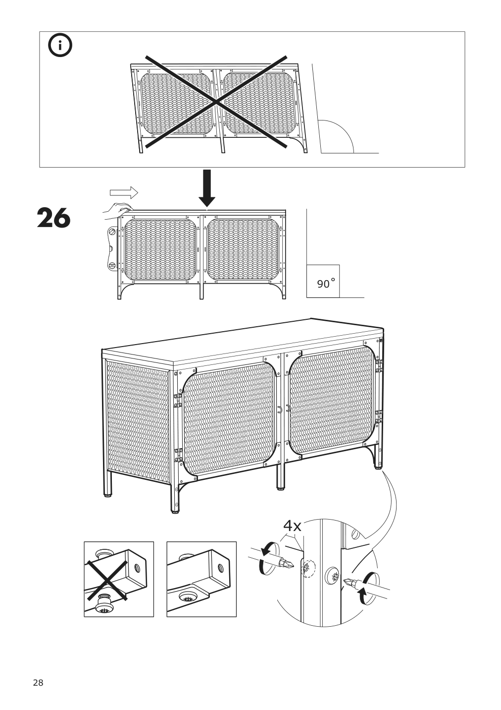 Assembly instructions for IKEA Fjaellbo tv unit black | Page 28 - IKEA FJÄLLBO TV unit 805.664.38