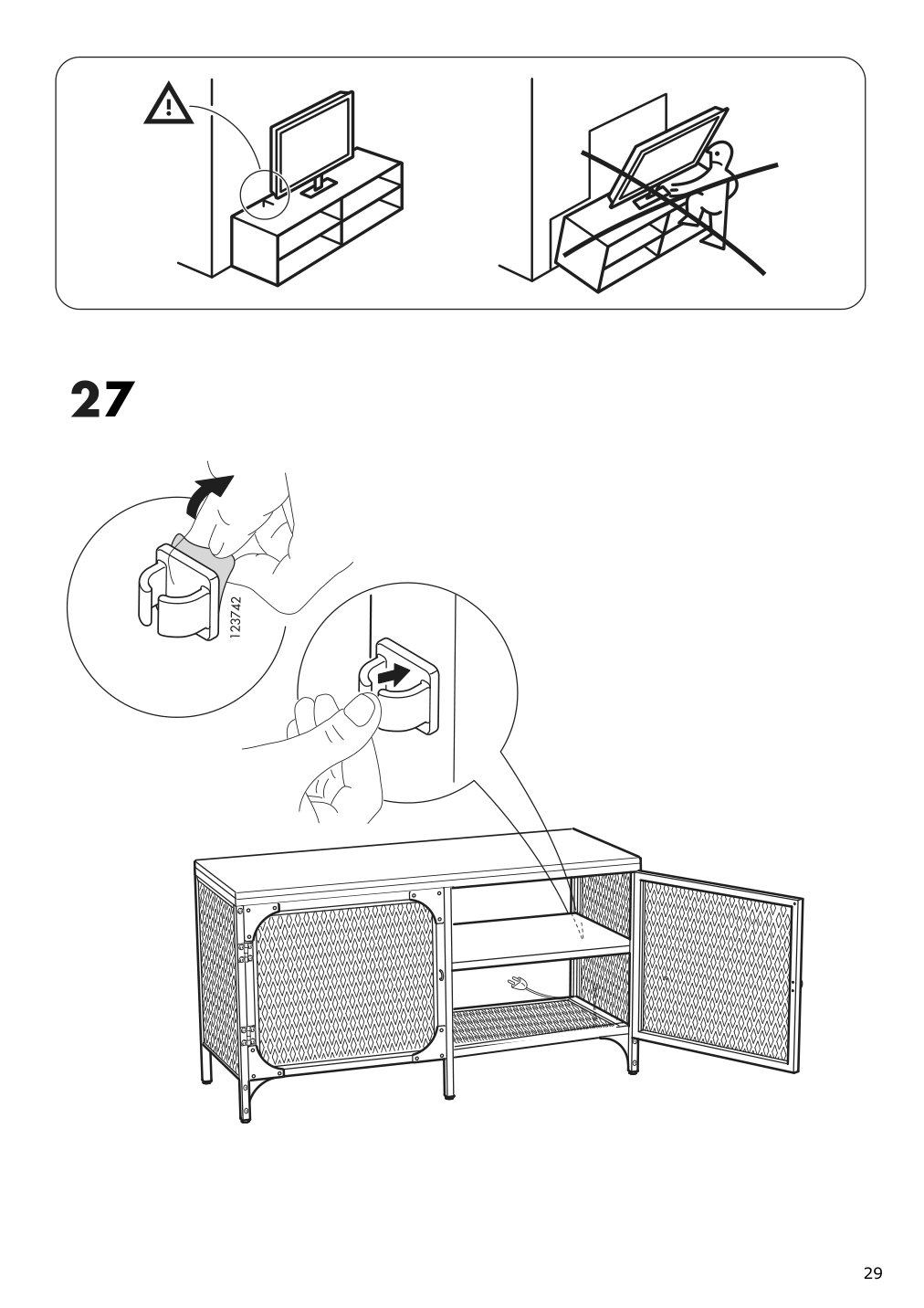 Assembly instructions for IKEA Fjaellbo tv unit black | Page 29 - IKEA FJÄLLBO TV unit 805.664.38