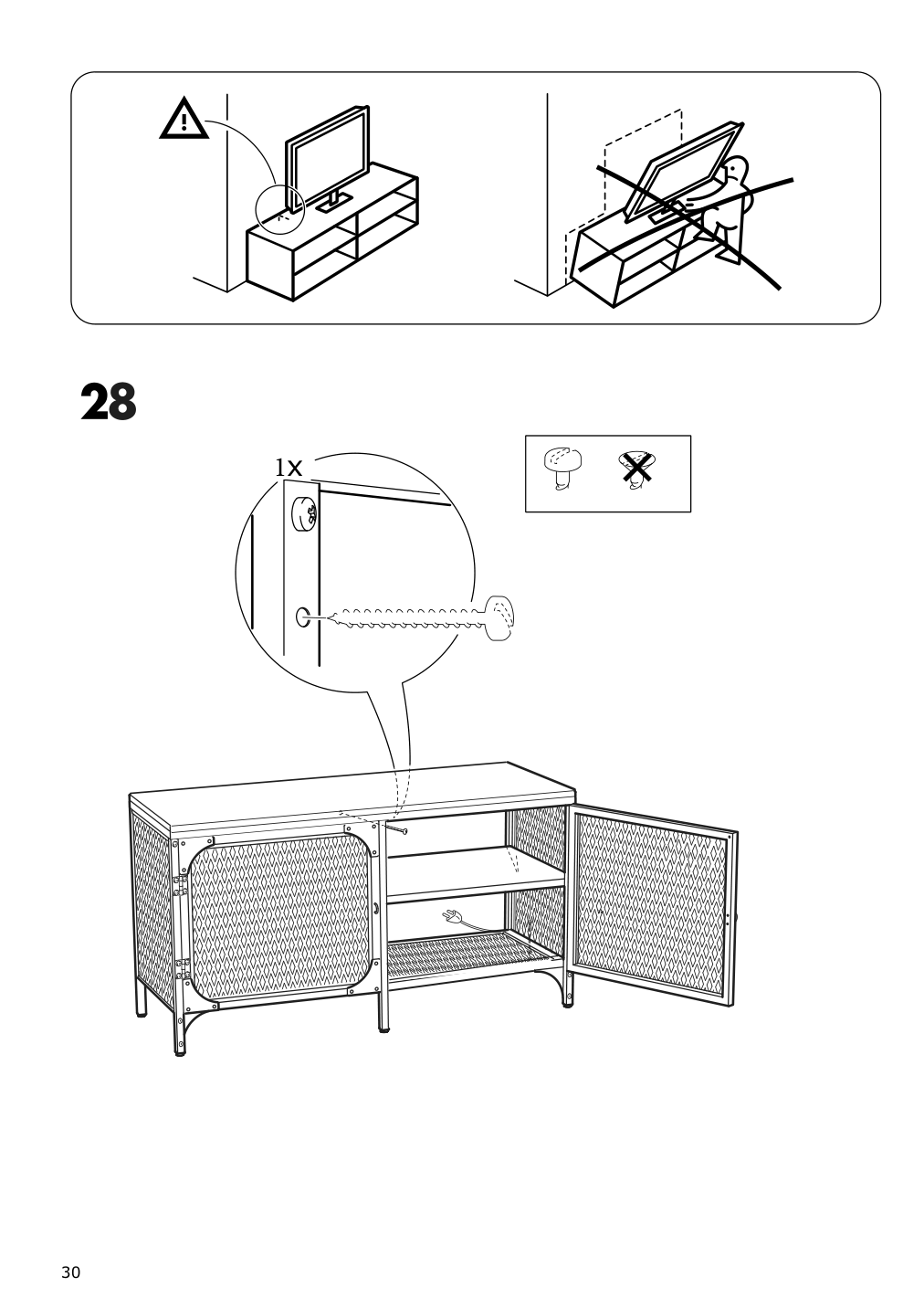 Assembly instructions for IKEA Fjaellbo tv unit black | Page 30 - IKEA FJÄLLBO TV unit 805.664.38