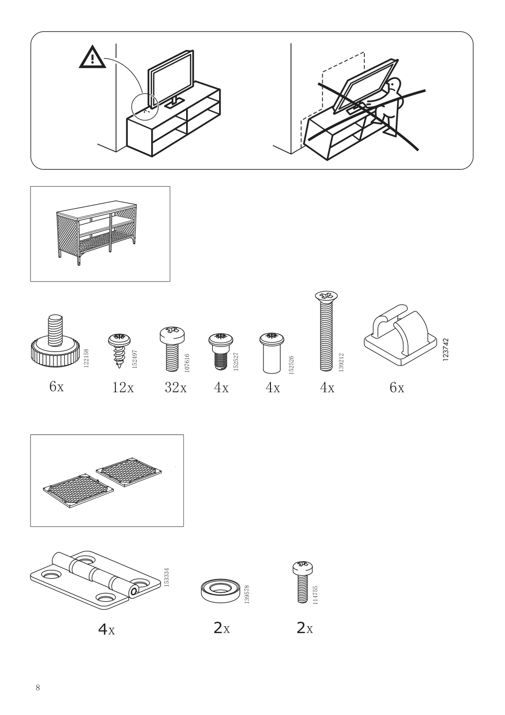 Assembly instructions for IKEA Fjaellbo tv unit black | Page 8 - IKEA FJÄLLBO TV unit 805.664.38