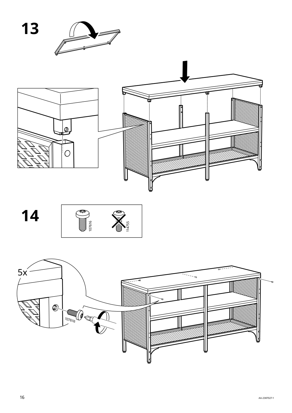 Assembly instructions for IKEA Fjaellbo tv unit black | Page 16 - IKEA FJÄLLBO TV unit 805.664.38