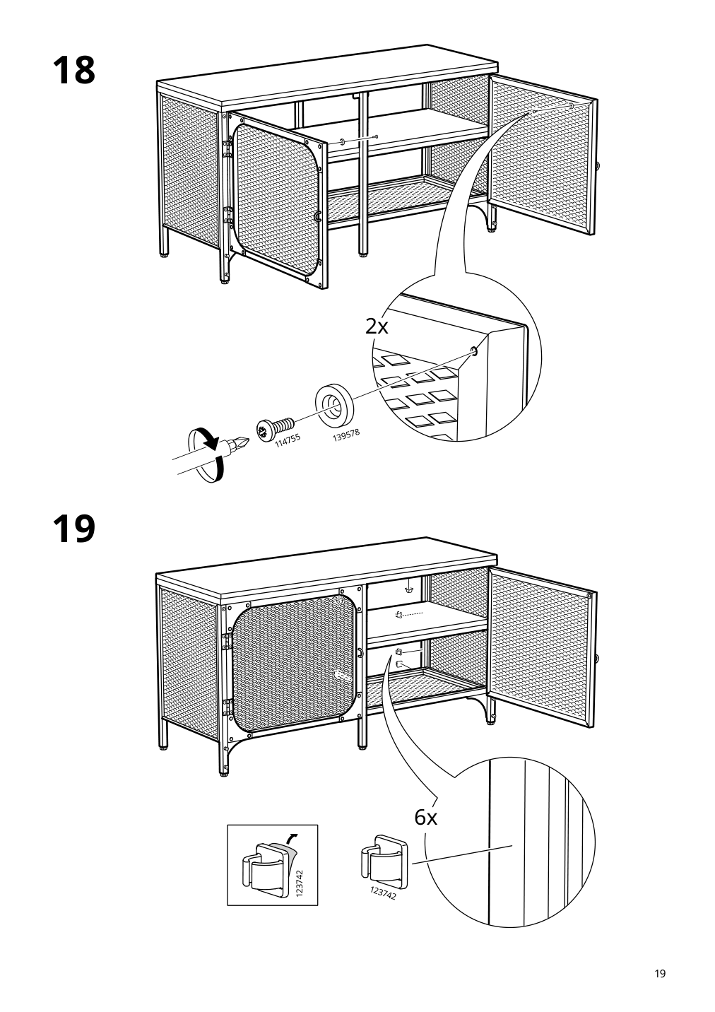 Assembly instructions for IKEA Fjaellbo tv unit black | Page 19 - IKEA FJÄLLBO TV unit 805.664.38