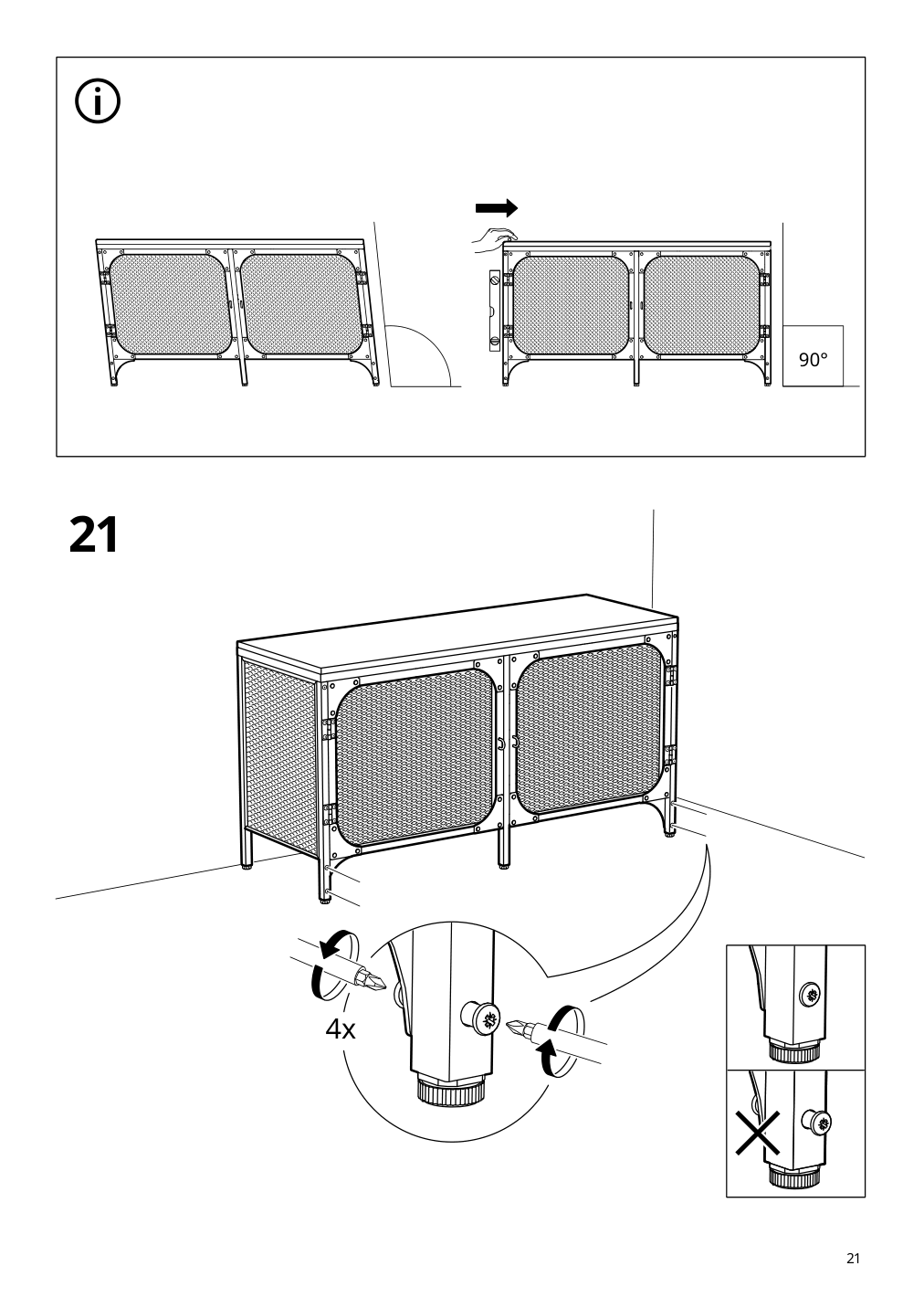 Assembly instructions for IKEA Fjaellbo tv unit black | Page 21 - IKEA FJÄLLBO TV unit 805.664.38