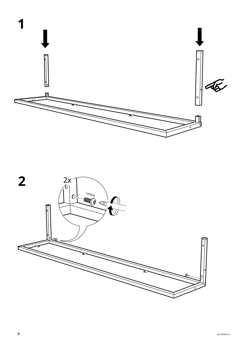 Assembly instructions for IKEA Fjaellbo wall shelf black | Page 8 - IKEA FJÄLLBO wall shelf 804.212.47