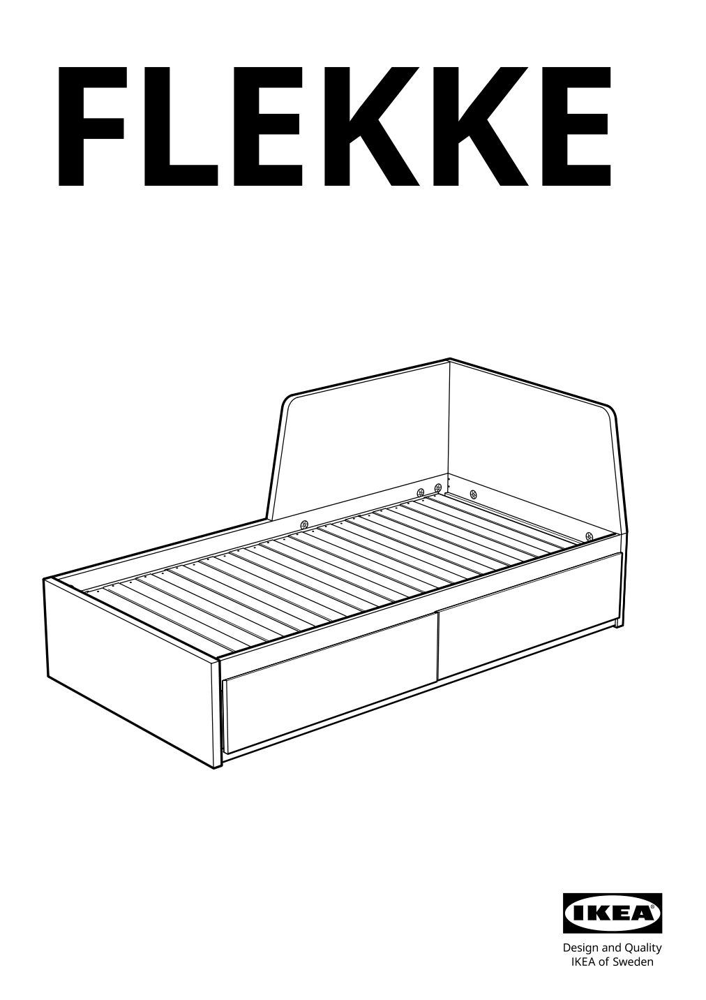 Assembly instructions for IKEA Flekke daybed frame with 2 drawers black brown | Page 1 - IKEA FLEKKE daybed with 2 drawers/2 mattresses 094.280.31