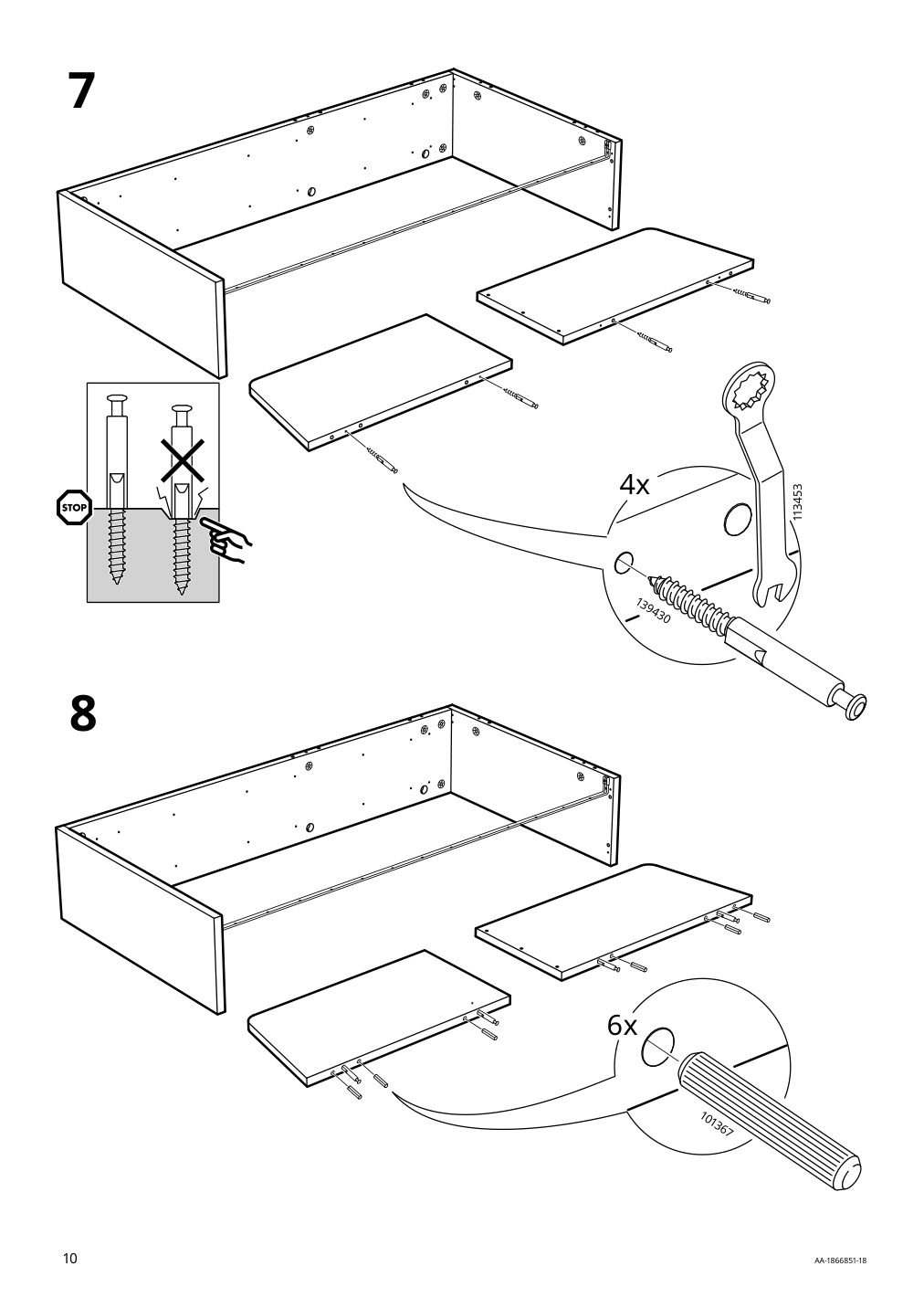 Assembly instructions for IKEA Flekke daybed frame with 2 drawers black brown | Page 10 - IKEA FLEKKE daybed with 2 drawers/2 mattresses 094.280.31