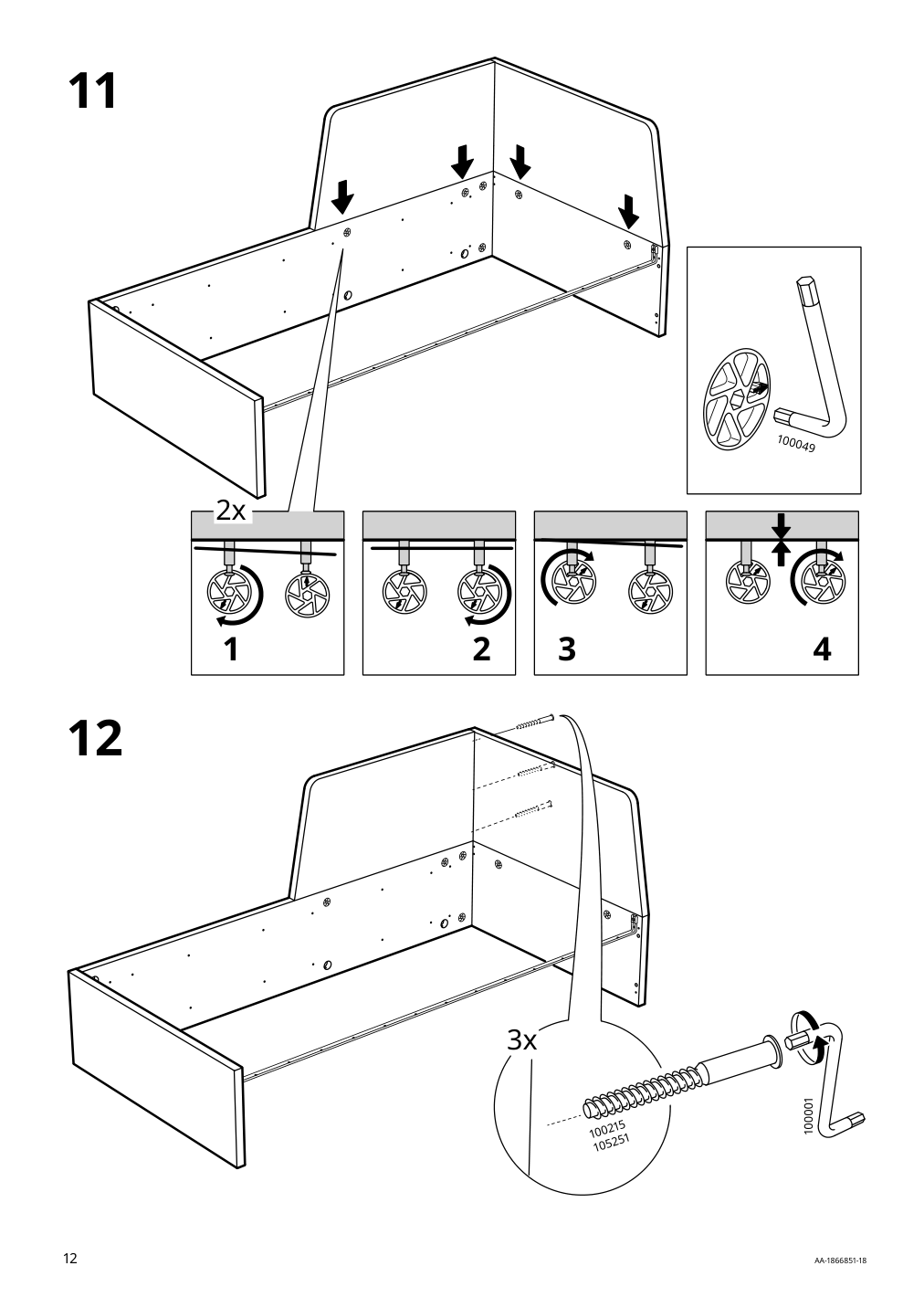 Assembly instructions for IKEA Flekke daybed frame with 2 drawers black brown | Page 12 - IKEA FLEKKE daybed with 2 drawers/2 mattresses 094.280.31