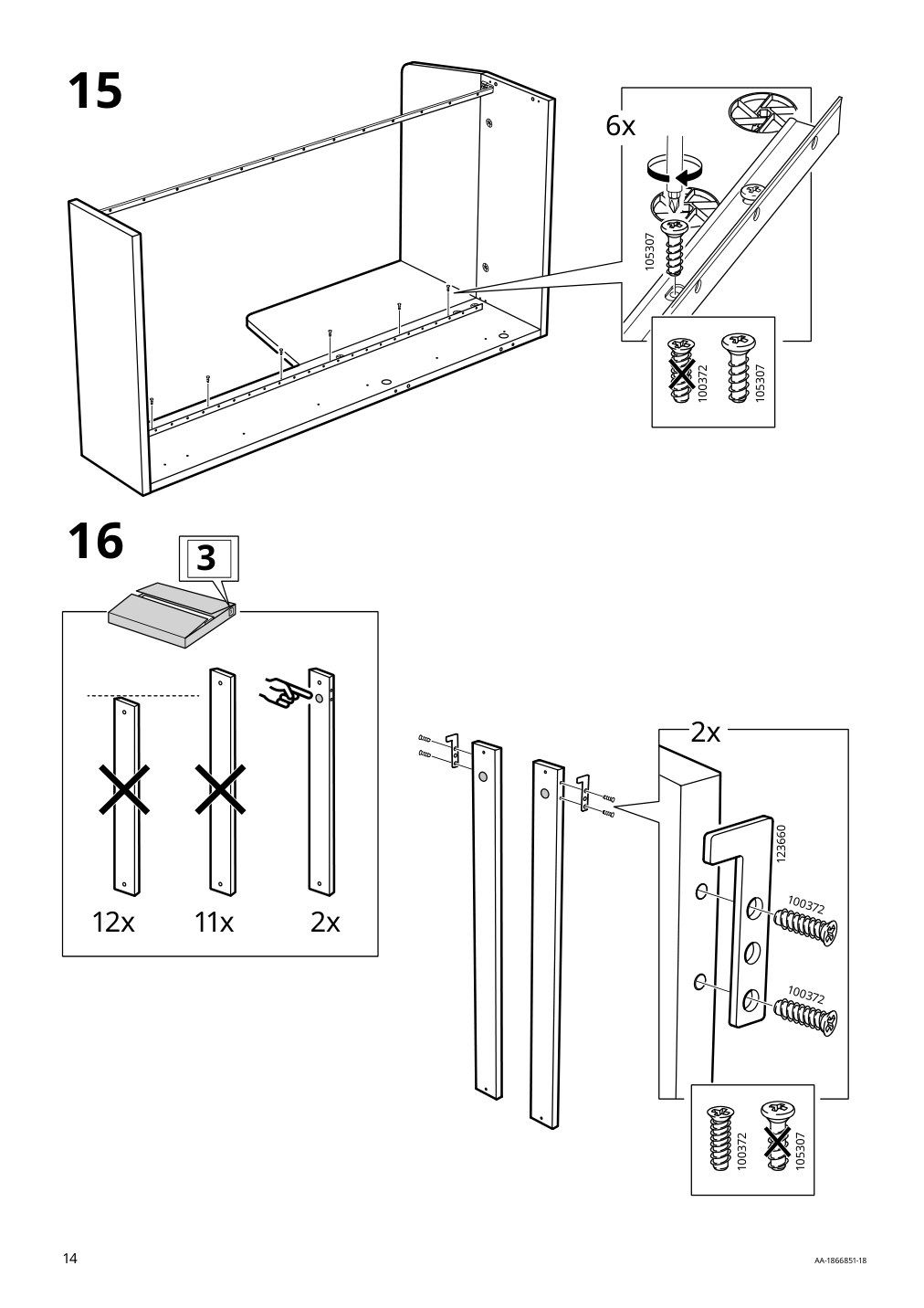 Assembly instructions for IKEA Flekke daybed frame with 2 drawers black brown | Page 14 - IKEA FLEKKE daybed with 2 drawers/2 mattresses 094.280.31