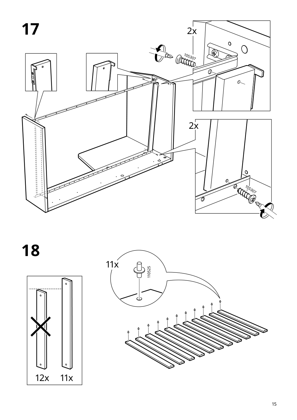 Assembly instructions for IKEA Flekke daybed frame with 2 drawers black brown | Page 15 - IKEA FLEKKE daybed with 2 drawers/2 mattresses 094.280.31