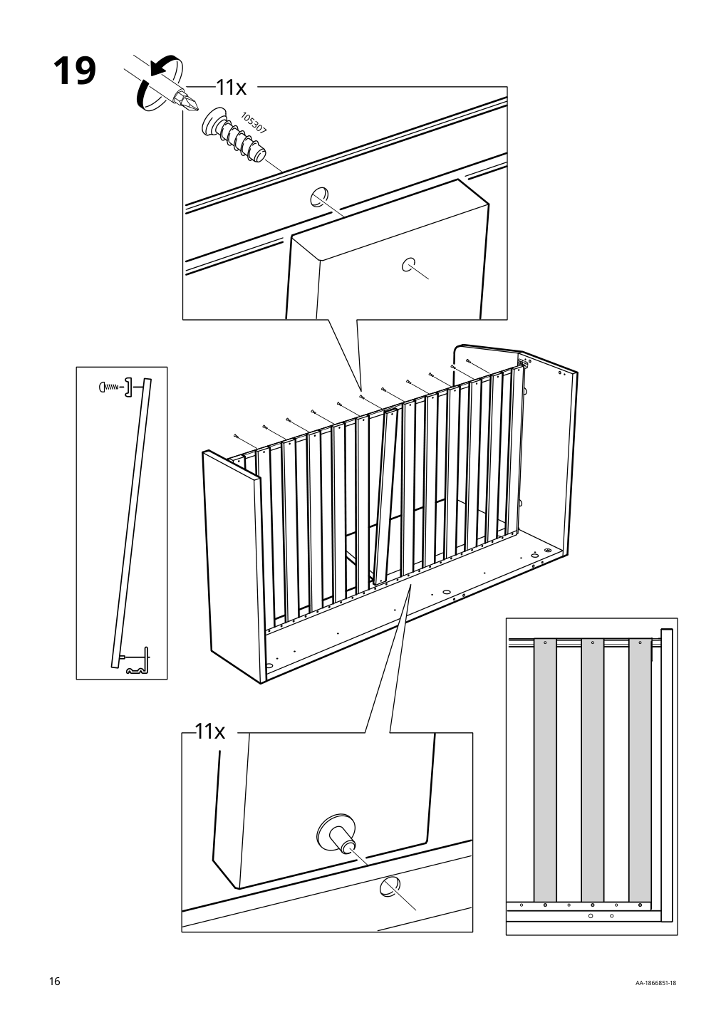 Assembly instructions for IKEA Flekke daybed frame with 2 drawers black brown | Page 16 - IKEA FLEKKE daybed with 2 drawers/2 mattresses 094.280.31