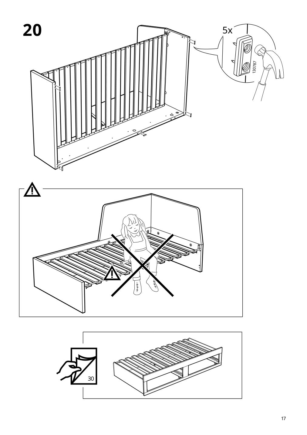 Assembly instructions for IKEA Flekke daybed frame with 2 drawers black brown | Page 17 - IKEA FLEKKE daybed with 2 drawers/2 mattresses 094.280.31