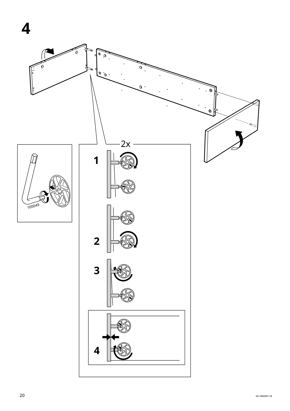 Assembly instructions for IKEA Flekke daybed frame with 2 drawers black brown | Page 20 - IKEA FLEKKE daybed with 2 drawers/2 mattresses 094.280.31