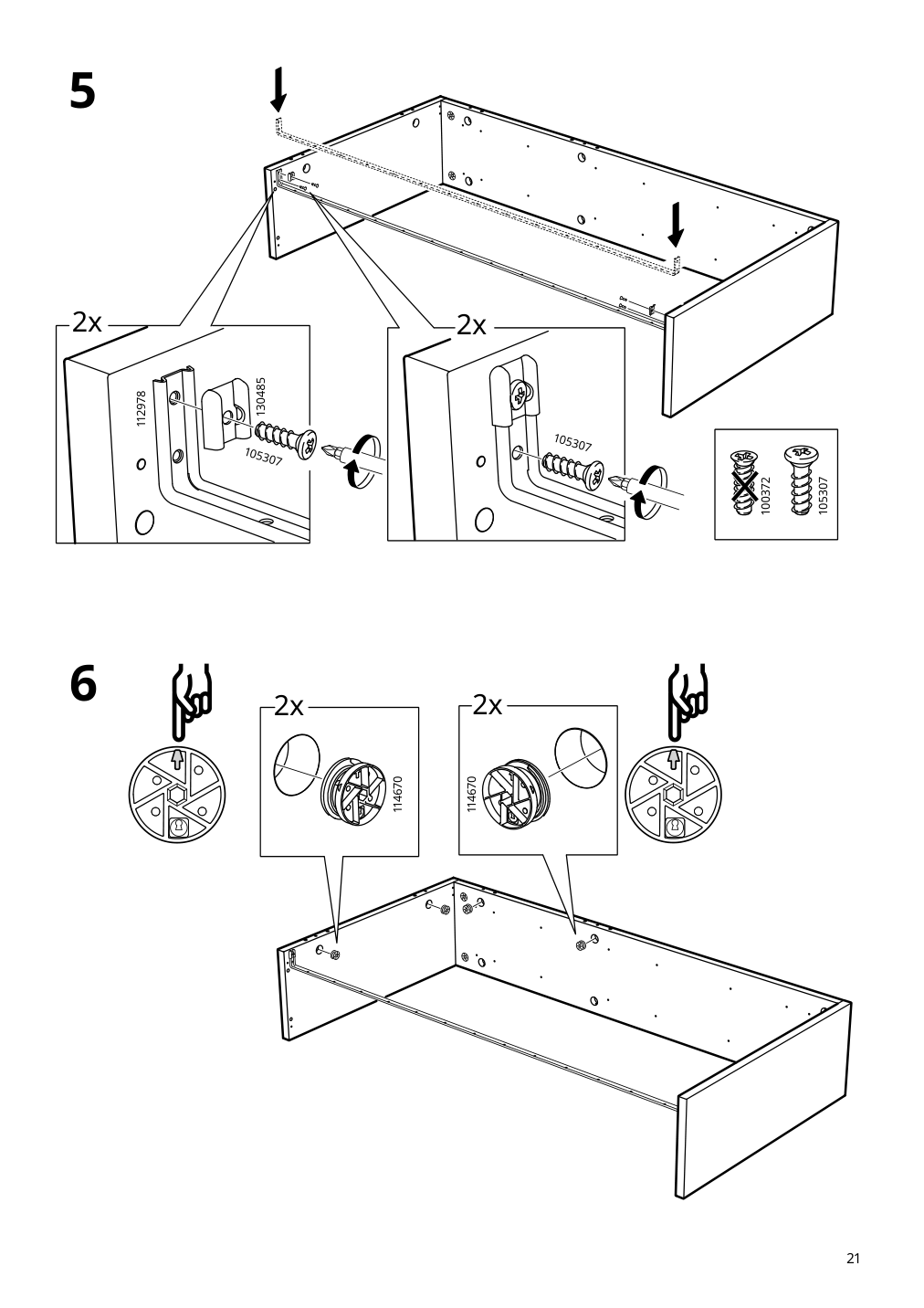 Assembly instructions for IKEA Flekke daybed frame with 2 drawers black brown | Page 21 - IKEA FLEKKE daybed with 2 drawers/2 mattresses 094.280.31