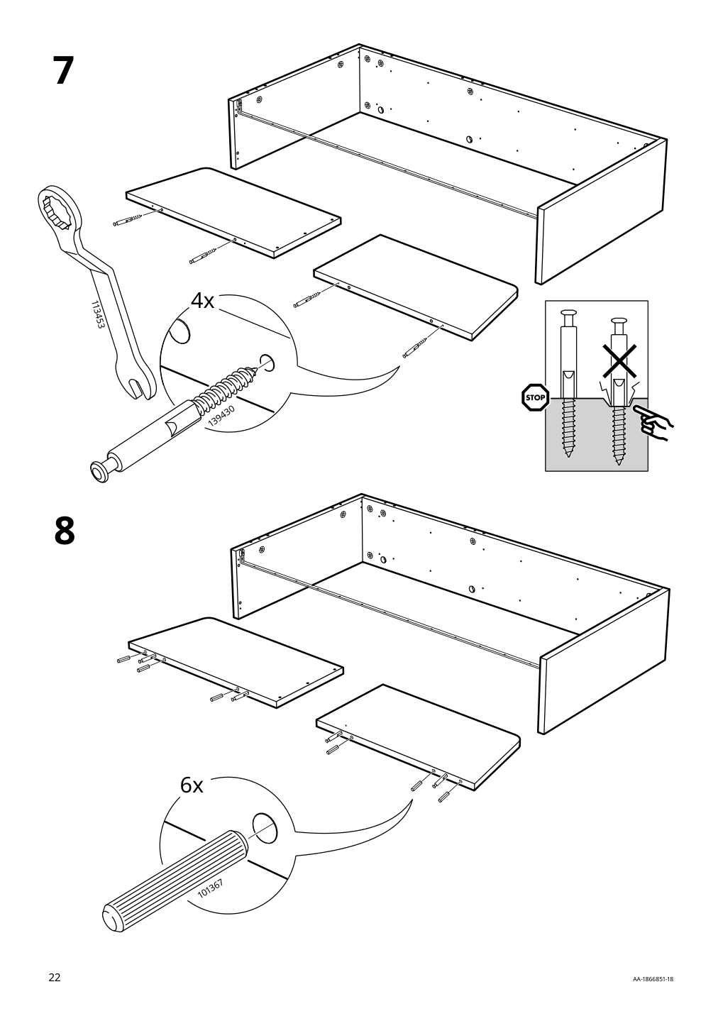 Assembly instructions for IKEA Flekke daybed frame with 2 drawers black brown | Page 22 - IKEA FLEKKE daybed with 2 drawers/2 mattresses 094.280.31