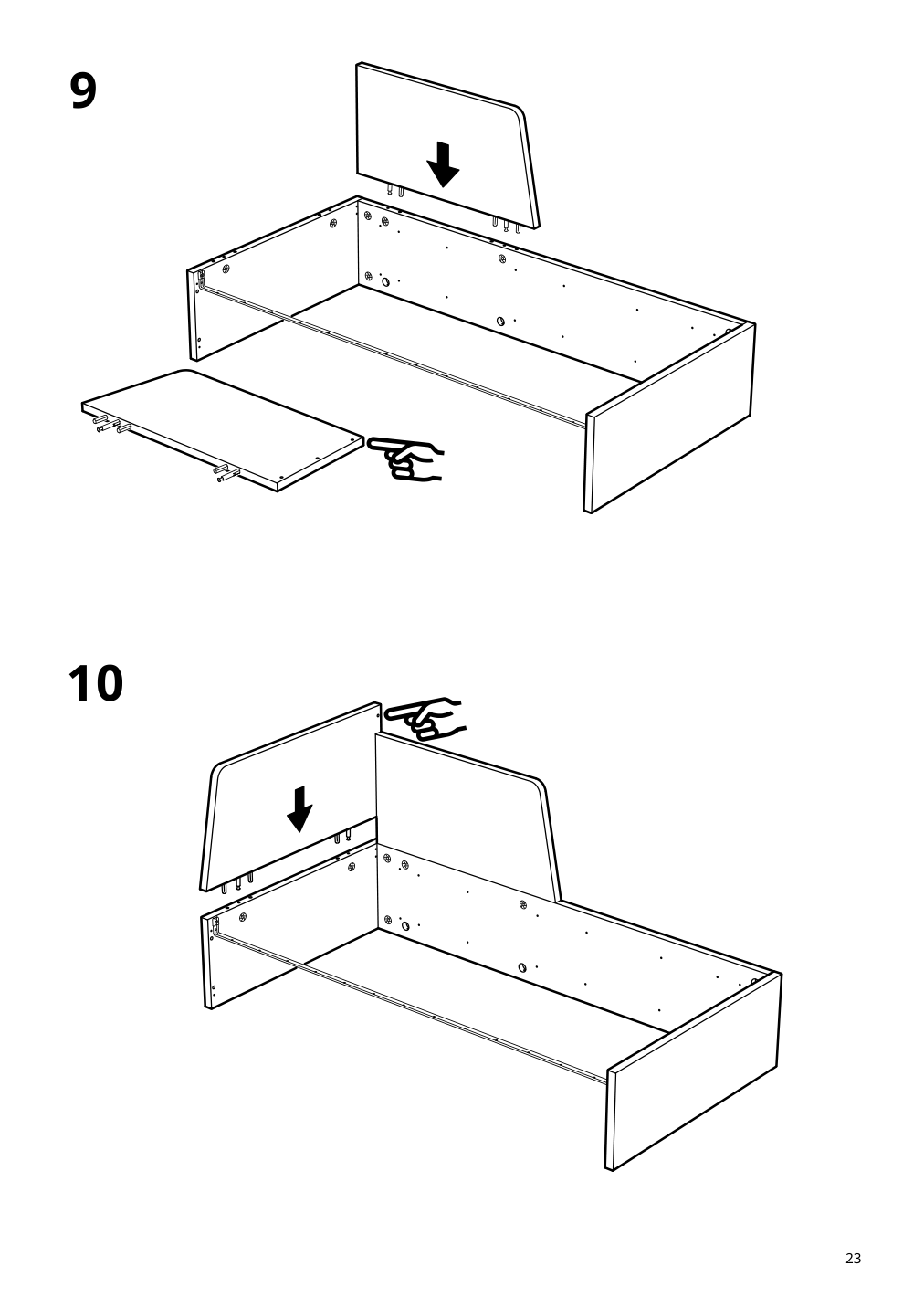 Assembly instructions for IKEA Flekke daybed frame with 2 drawers black brown | Page 23 - IKEA FLEKKE daybed with 2 drawers/2 mattresses 094.280.31