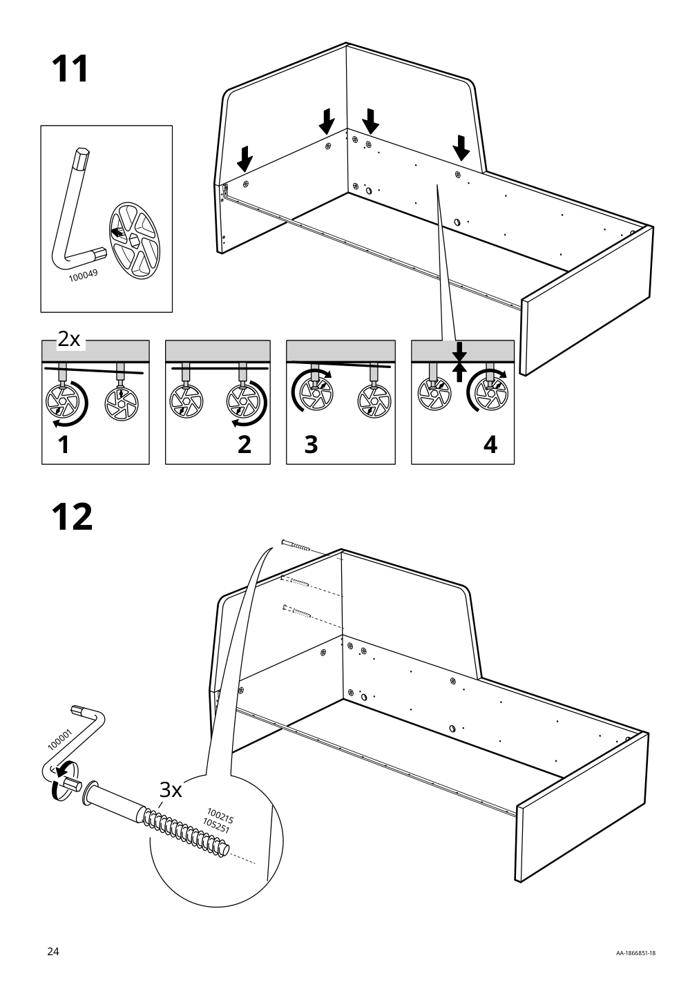 Assembly instructions for IKEA Flekke daybed frame with 2 drawers black brown | Page 24 - IKEA FLEKKE daybed with 2 drawers/2 mattresses 094.280.31