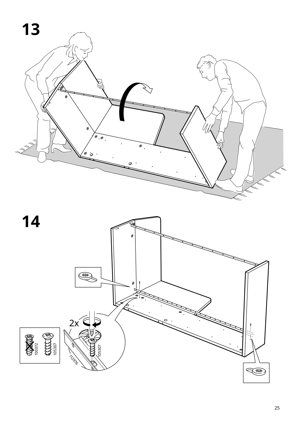 Assembly instructions for IKEA Flekke daybed frame with 2 drawers black brown | Page 25 - IKEA FLEKKE daybed with 2 drawers/2 mattresses 094.280.31