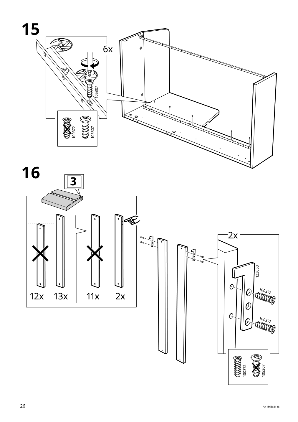 Assembly instructions for IKEA Flekke daybed frame with 2 drawers black brown | Page 26 - IKEA FLEKKE daybed with 2 drawers/2 mattresses 094.280.31