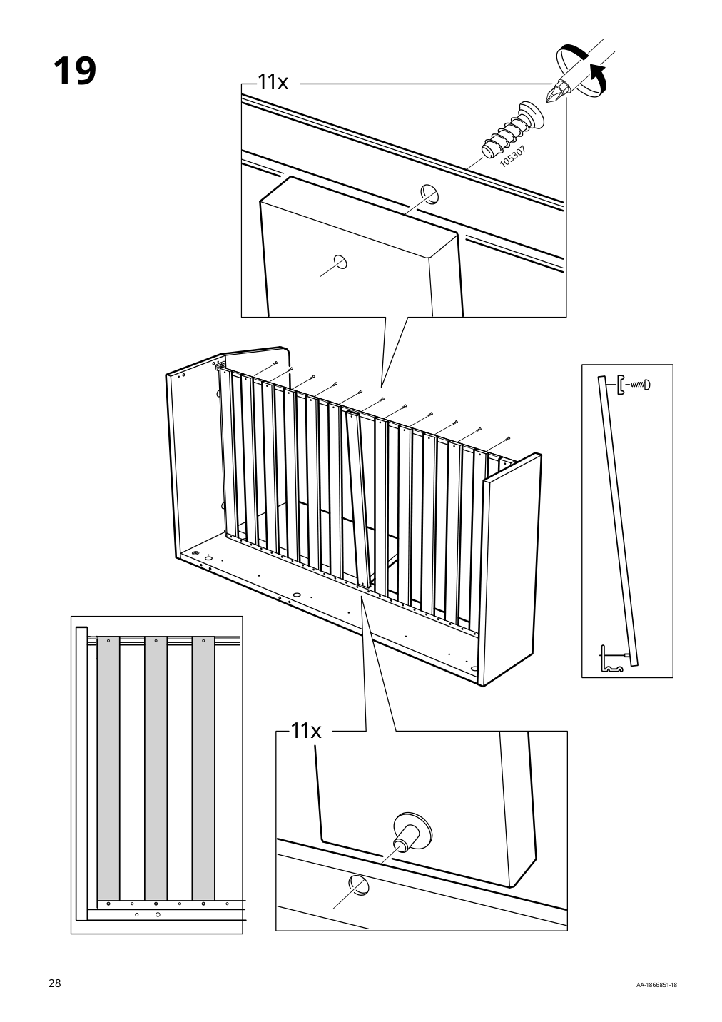 Assembly instructions for IKEA Flekke daybed frame with 2 drawers black brown | Page 28 - IKEA FLEKKE daybed with 2 drawers/2 mattresses 094.280.31