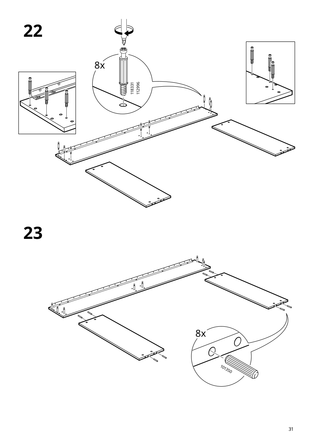 Assembly instructions for IKEA Flekke daybed frame with 2 drawers black brown | Page 31 - IKEA FLEKKE daybed with 2 drawers/2 mattresses 094.280.31