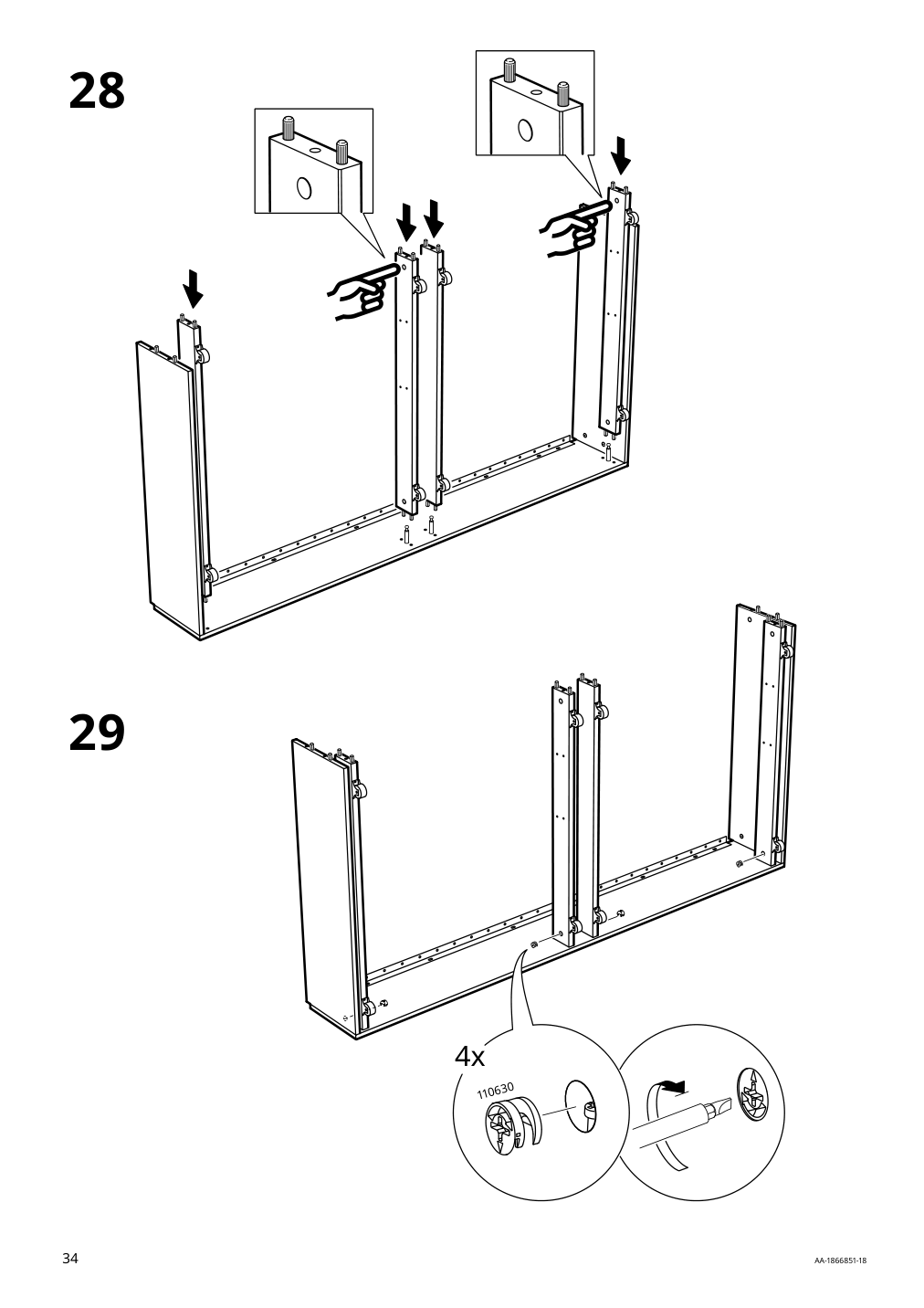 Assembly instructions for IKEA Flekke daybed frame with 2 drawers black brown | Page 34 - IKEA FLEKKE daybed with 2 drawers/2 mattresses 094.280.31