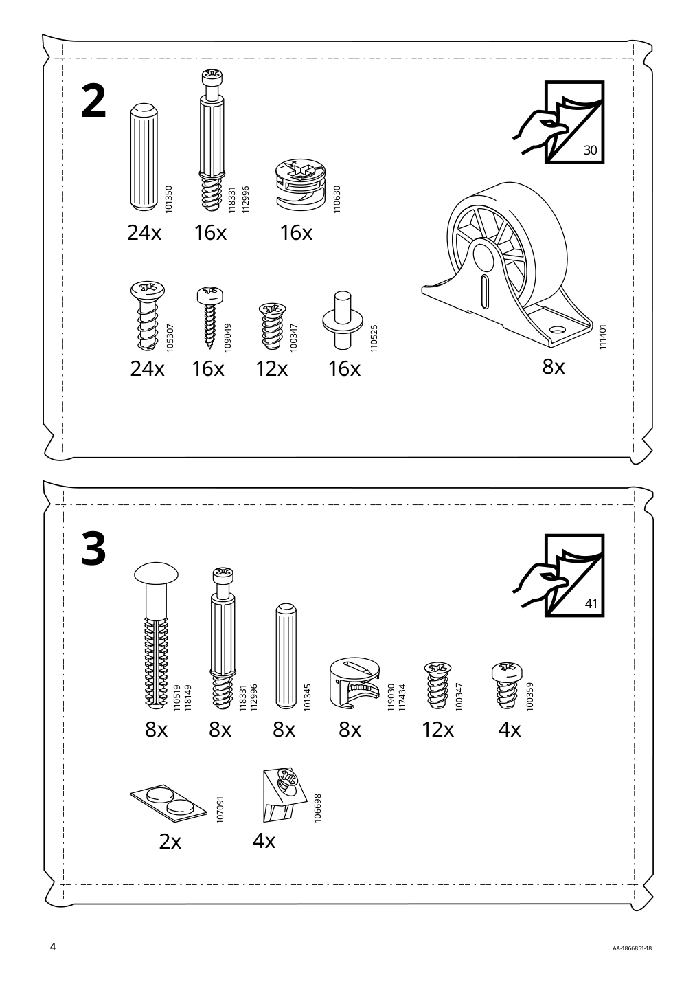 Assembly instructions for IKEA Flekke daybed frame with 2 drawers black brown | Page 4 - IKEA FLEKKE daybed with 2 drawers/2 mattresses 094.280.31