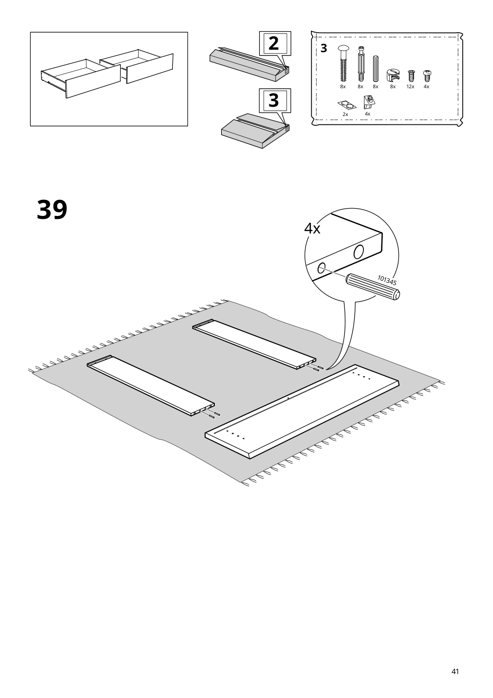 Assembly instructions for IKEA Flekke daybed frame with 2 drawers black brown | Page 41 - IKEA FLEKKE daybed with 2 drawers/2 mattresses 094.280.31