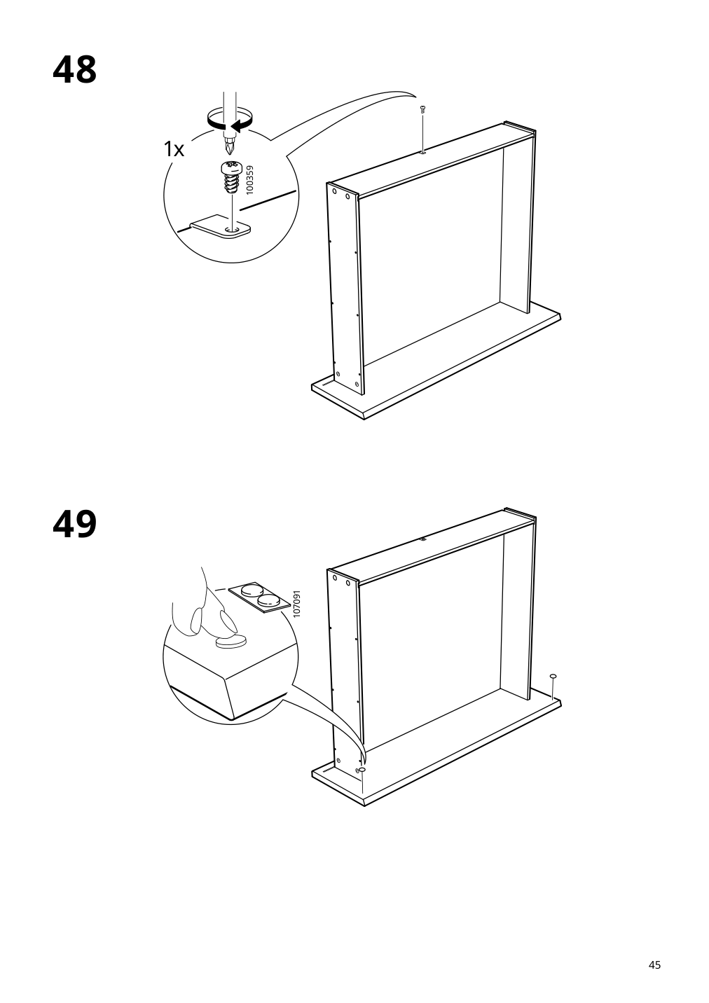 Assembly instructions for IKEA Flekke daybed frame with 2 drawers black brown | Page 45 - IKEA FLEKKE daybed with 2 drawers/2 mattresses 094.280.31