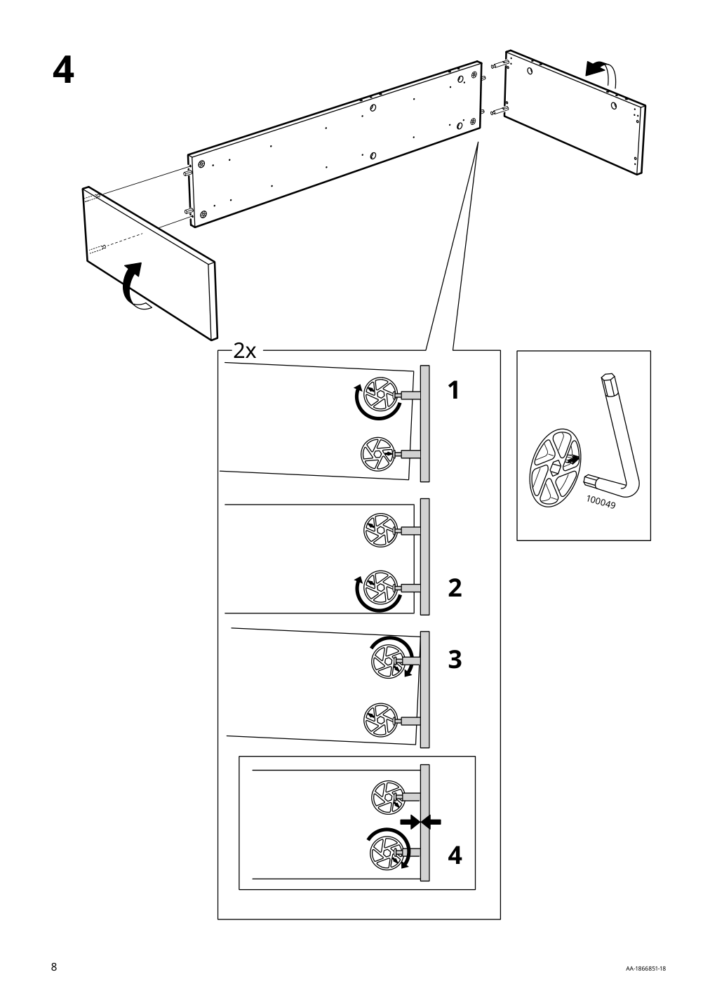 Assembly instructions for IKEA Flekke daybed frame with 2 drawers black brown | Page 8 - IKEA FLEKKE daybed with 2 drawers/2 mattresses 094.280.31