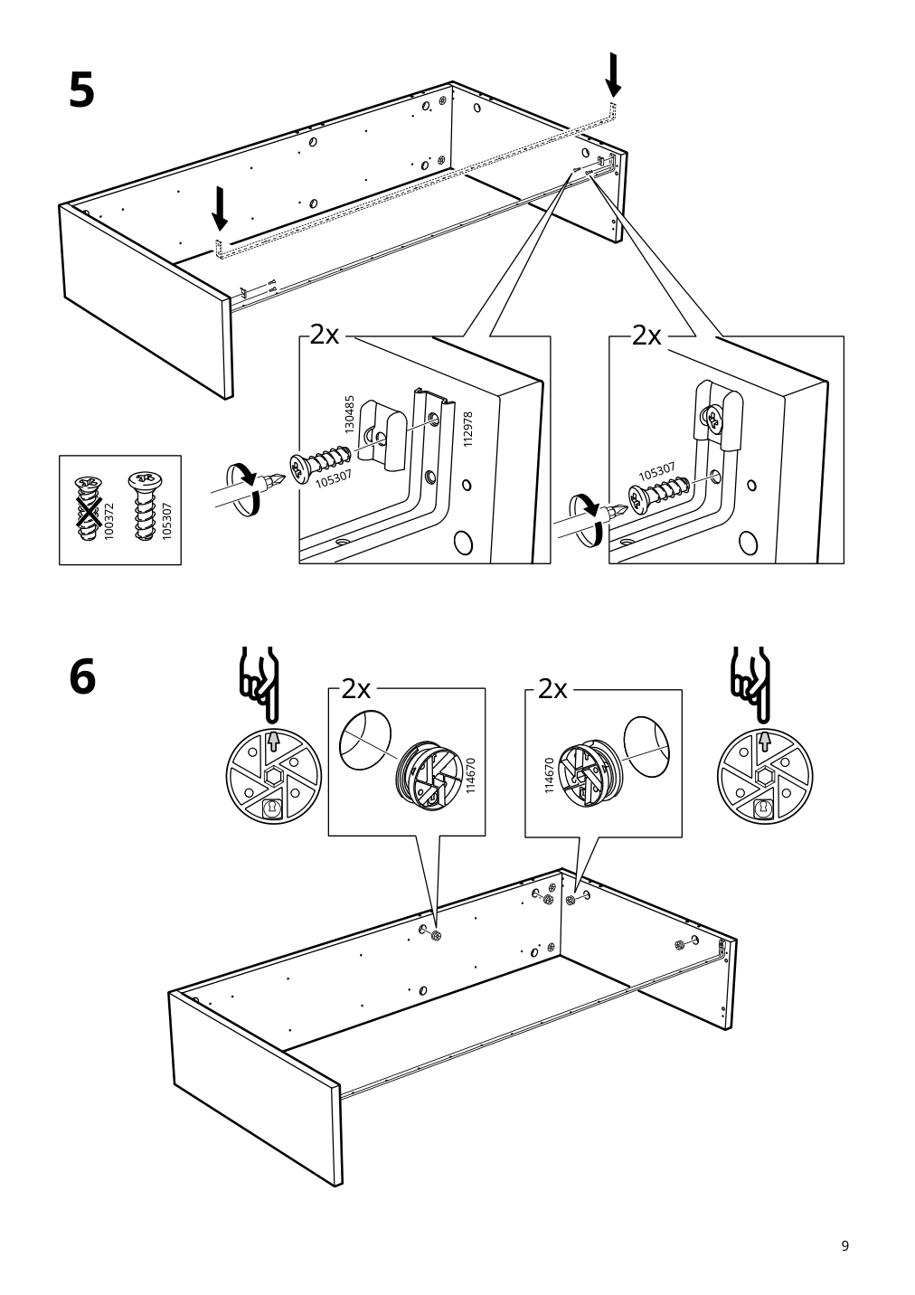 Assembly instructions for IKEA Flekke daybed frame with 2 drawers black brown | Page 9 - IKEA FLEKKE daybed with 2 drawers/2 mattresses 094.280.31