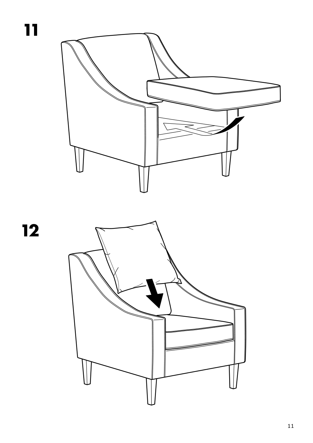 Assembly instructions for IKEA Flinshult armchair beige | Page 11 - IKEA FLINSHULT armchair 005.050.24