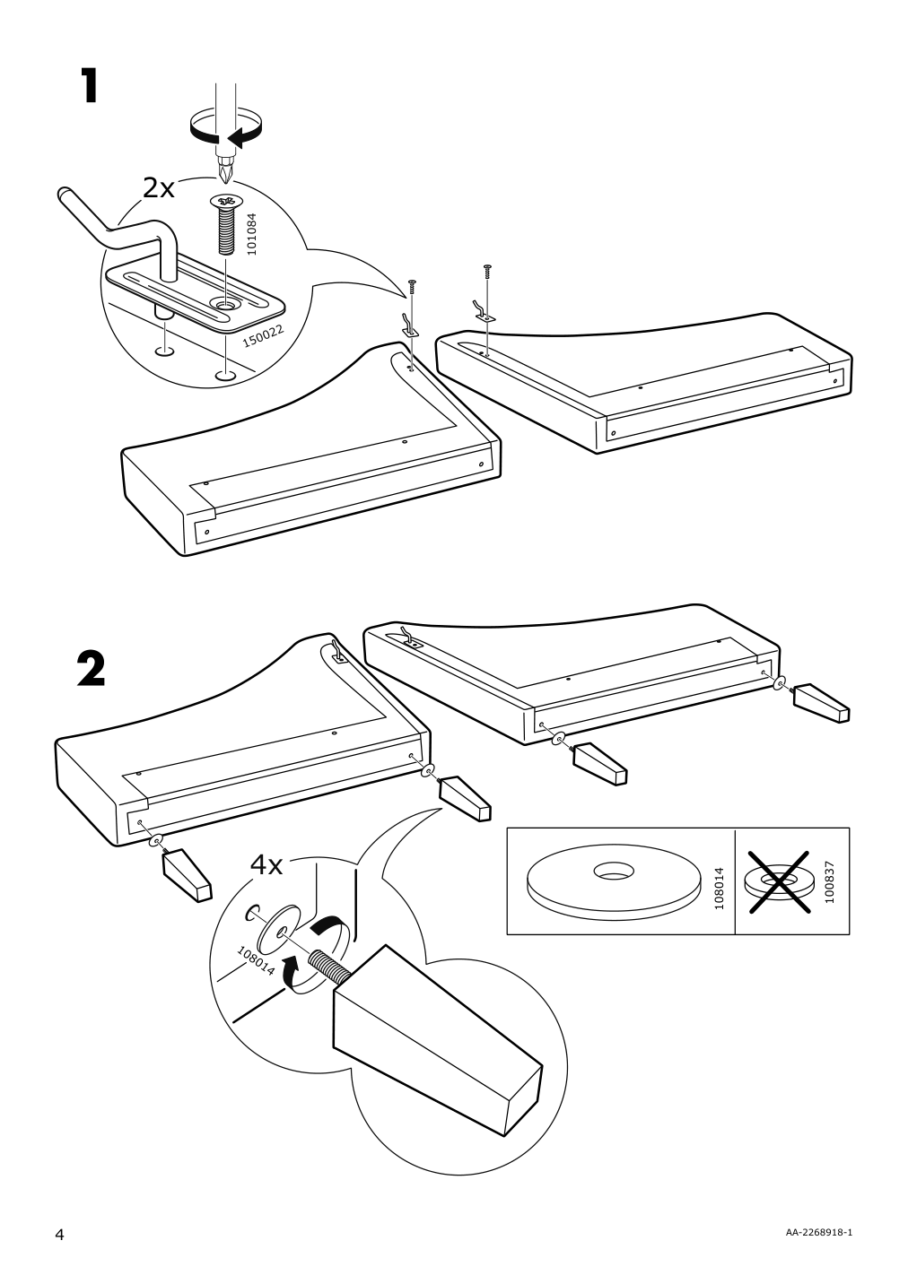 Assembly instructions for IKEA Flinshult armchair beige | Page 4 - IKEA FLINSHULT armchair 005.050.24