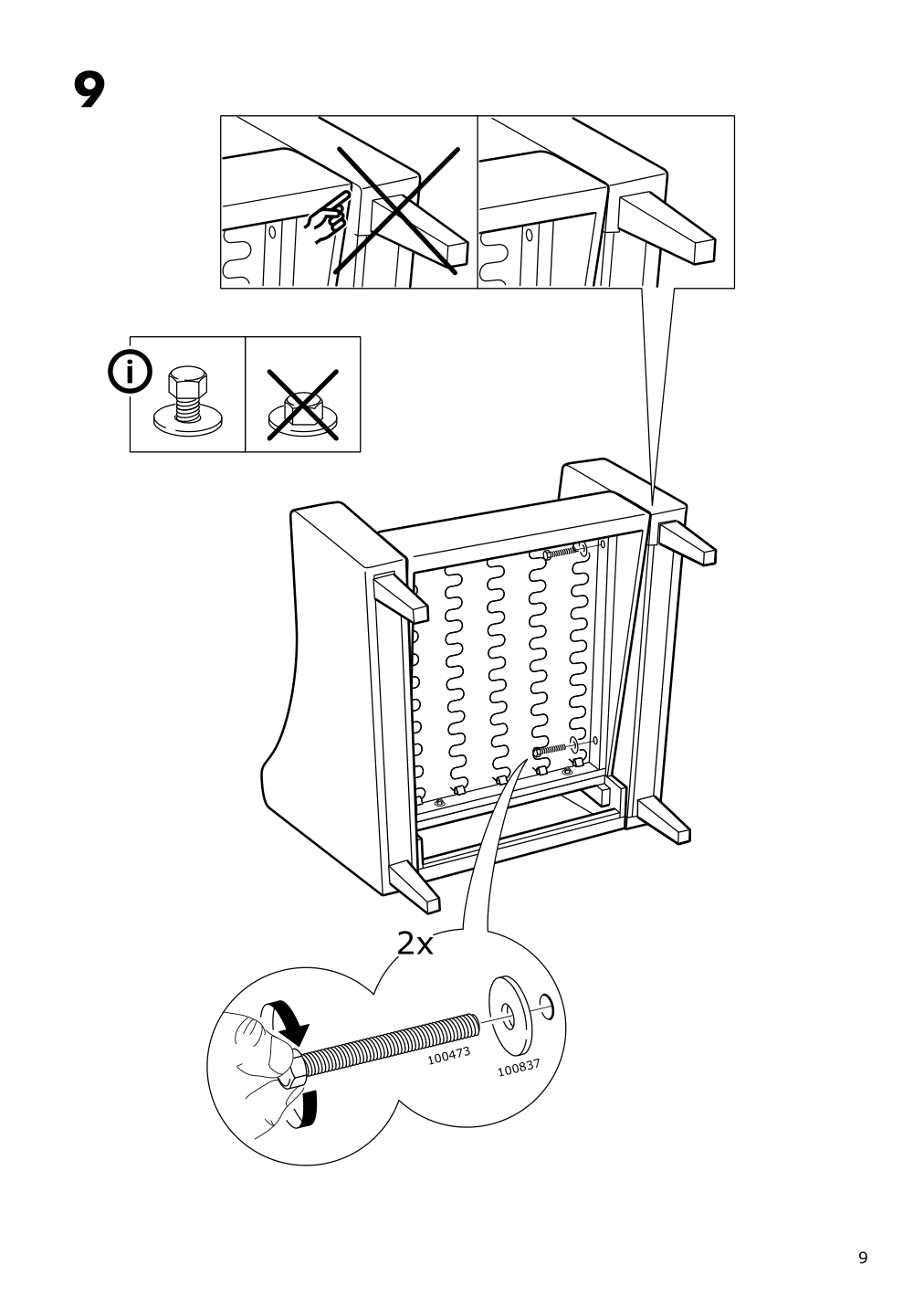 Assembly instructions for IKEA Flinshult armchair brown beige | Page 9 - IKEA FLINSHULT armchair 405.050.22