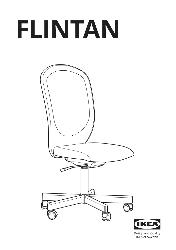 Assembly instructions for IKEA Flintan office chair black | Page 1 - IKEA FLINTAN office chair with armrests 894.244.68