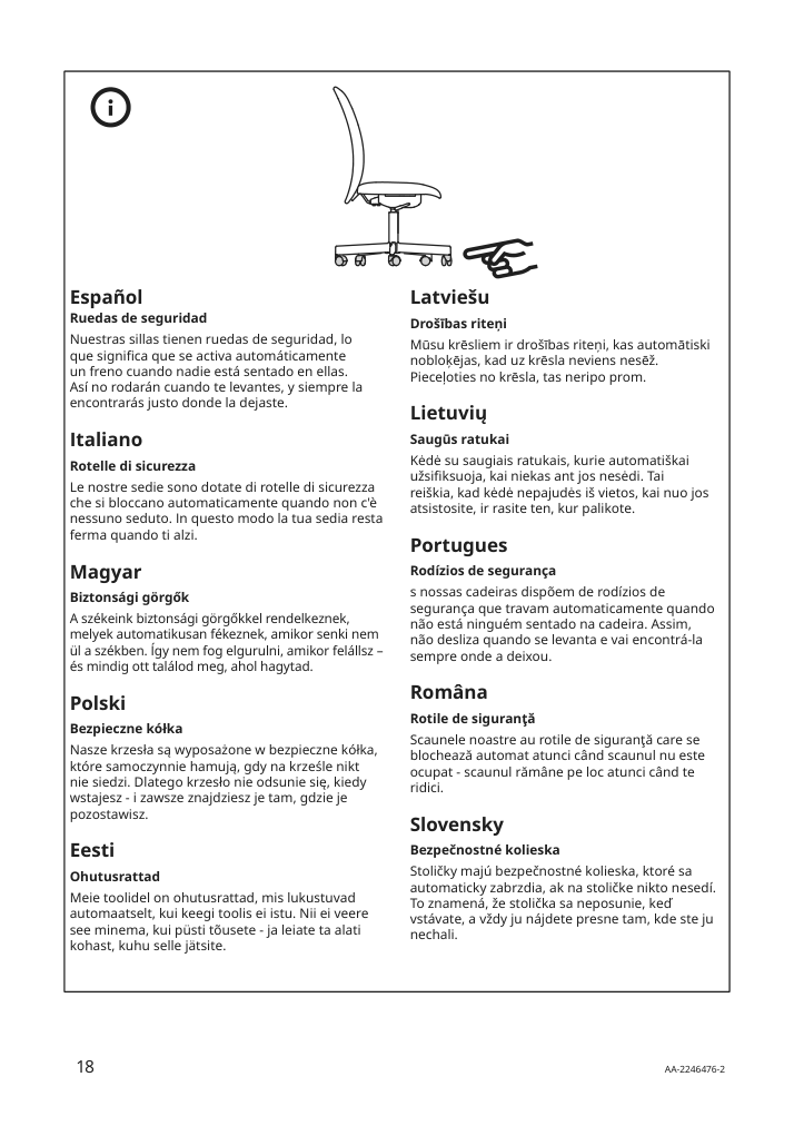 Assembly instructions for IKEA Flintan office chair black | Page 18 - IKEA FLINTAN office chair with armrests 894.244.68