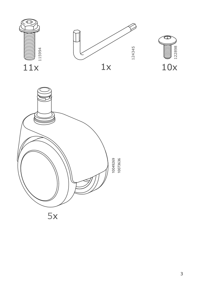 Assembly instructions for IKEA Flintan office chair black | Page 3 - IKEA FLINTAN office chair with armrests 894.244.68