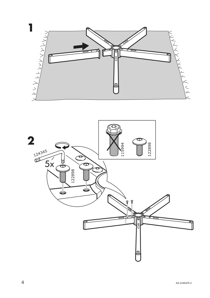 Assembly instructions for IKEA Flintan office chair black | Page 4 - IKEA FLINTAN office chair with armrests 894.244.68