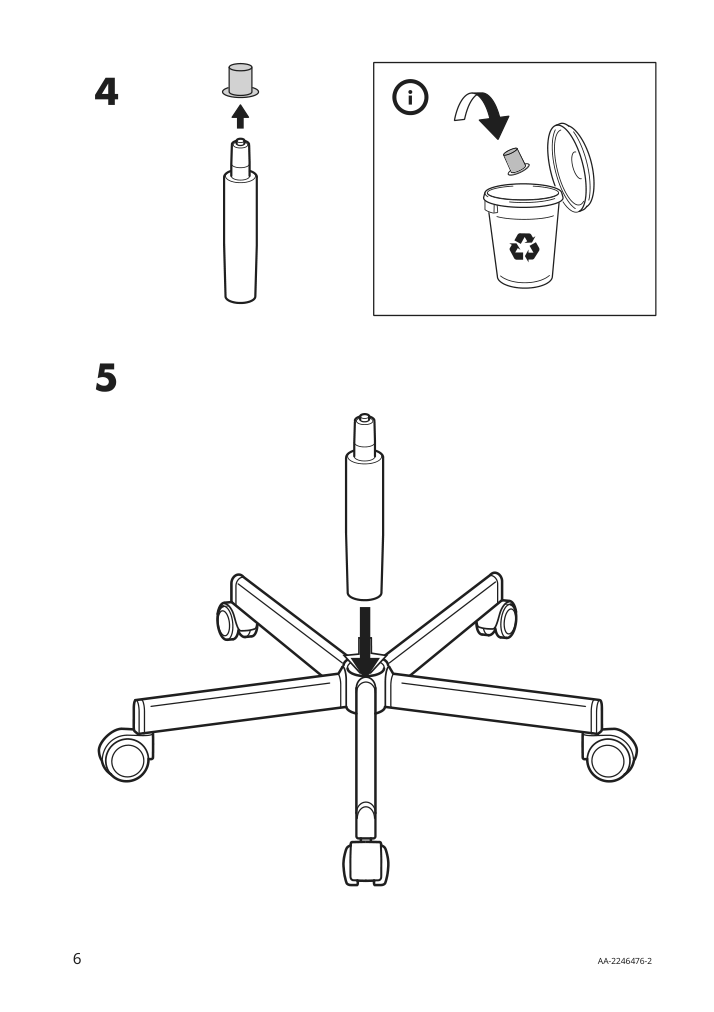 Assembly instructions for IKEA Flintan office chair black | Page 6 - IKEA FLINTAN office chair with armrests 894.244.68