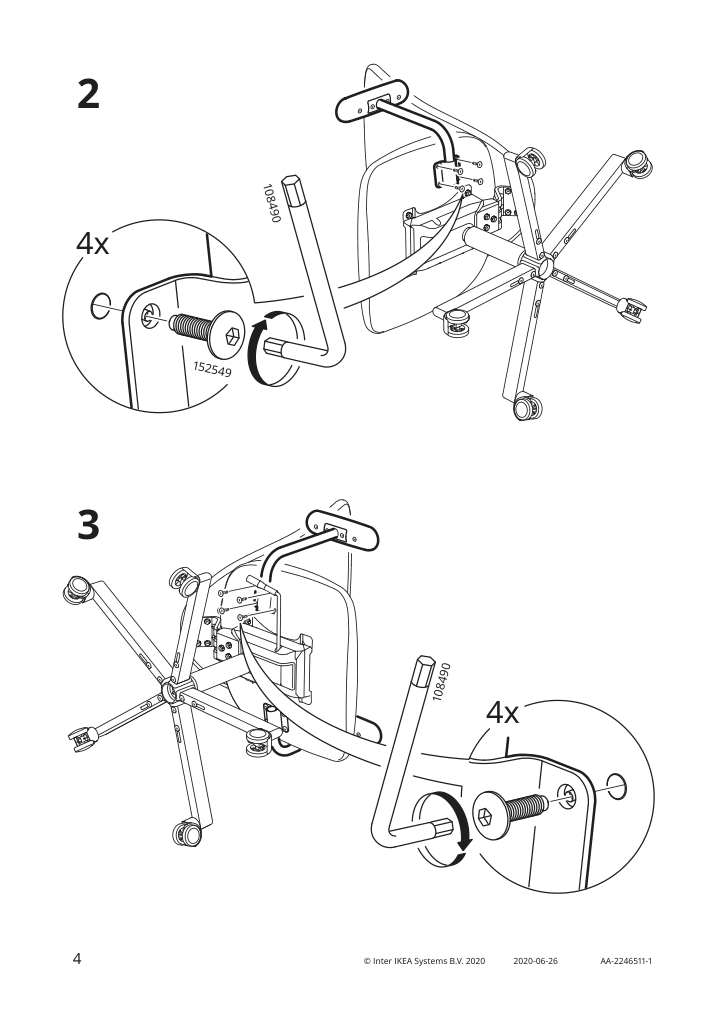 Assembly instructions for IKEA Flintan pair of armrests black | Page 4 - IKEA FLINTAN pair of armrests 104.890.33