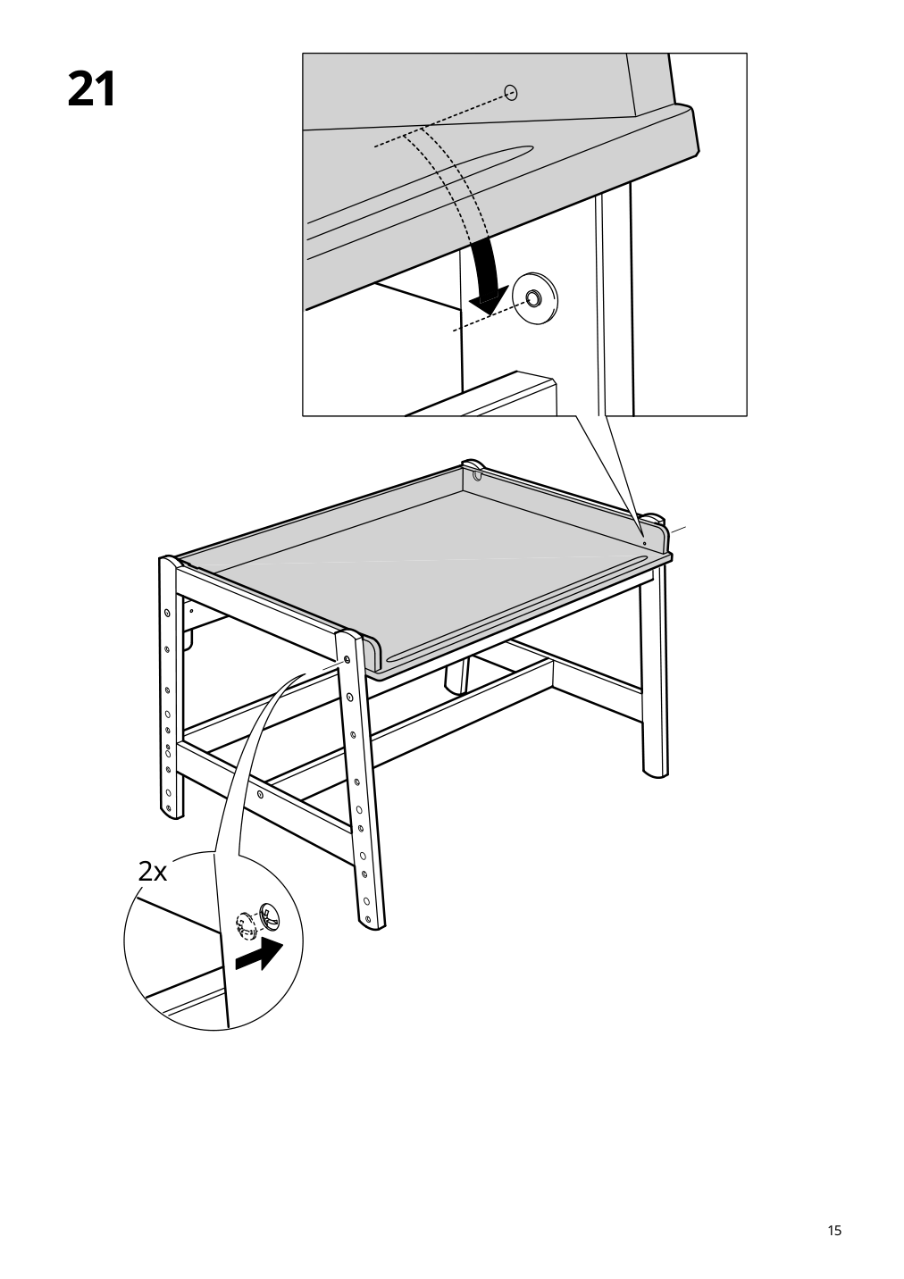 Assembly instructions for IKEA Flisat childrens desk adjustable | Page 15 - IKEA FLISAT children's desk 202.735.94