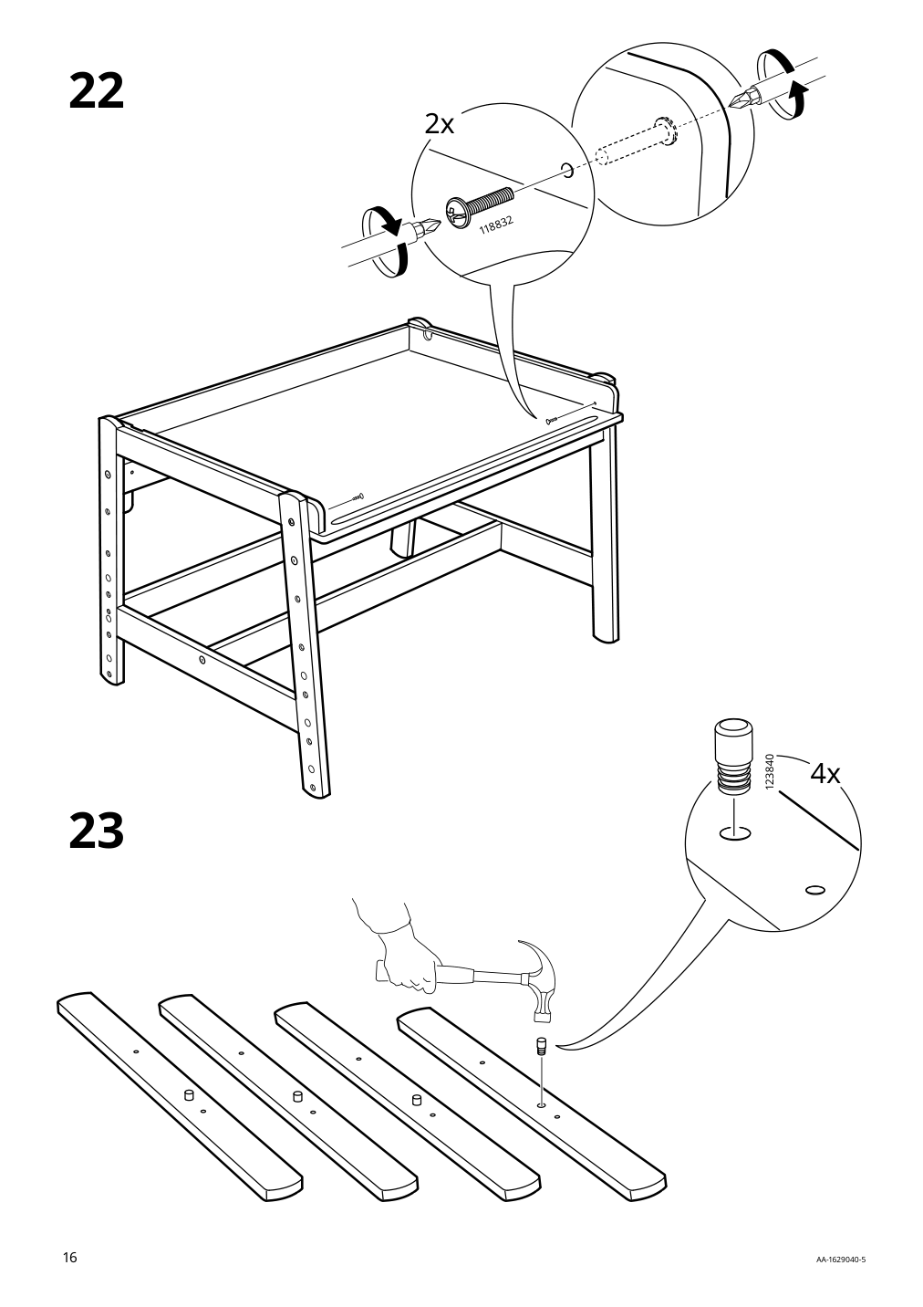 Assembly instructions for IKEA Flisat childrens desk adjustable | Page 16 - IKEA FLISAT children's desk 202.735.94