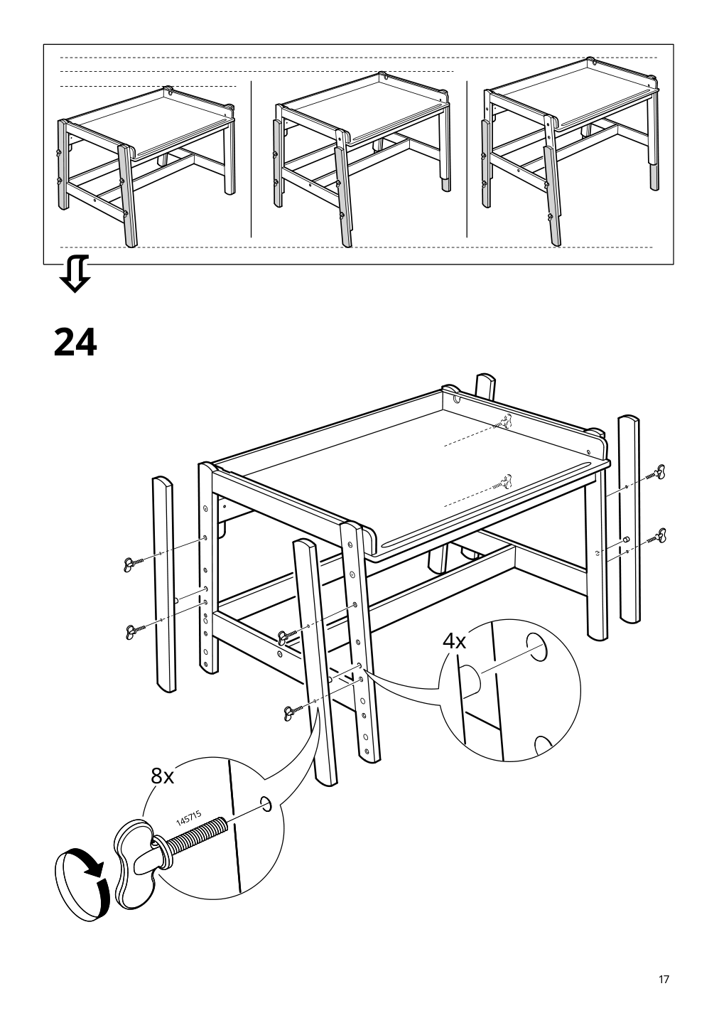 Assembly instructions for IKEA Flisat childrens desk adjustable | Page 17 - IKEA FLISAT children's desk 202.735.94