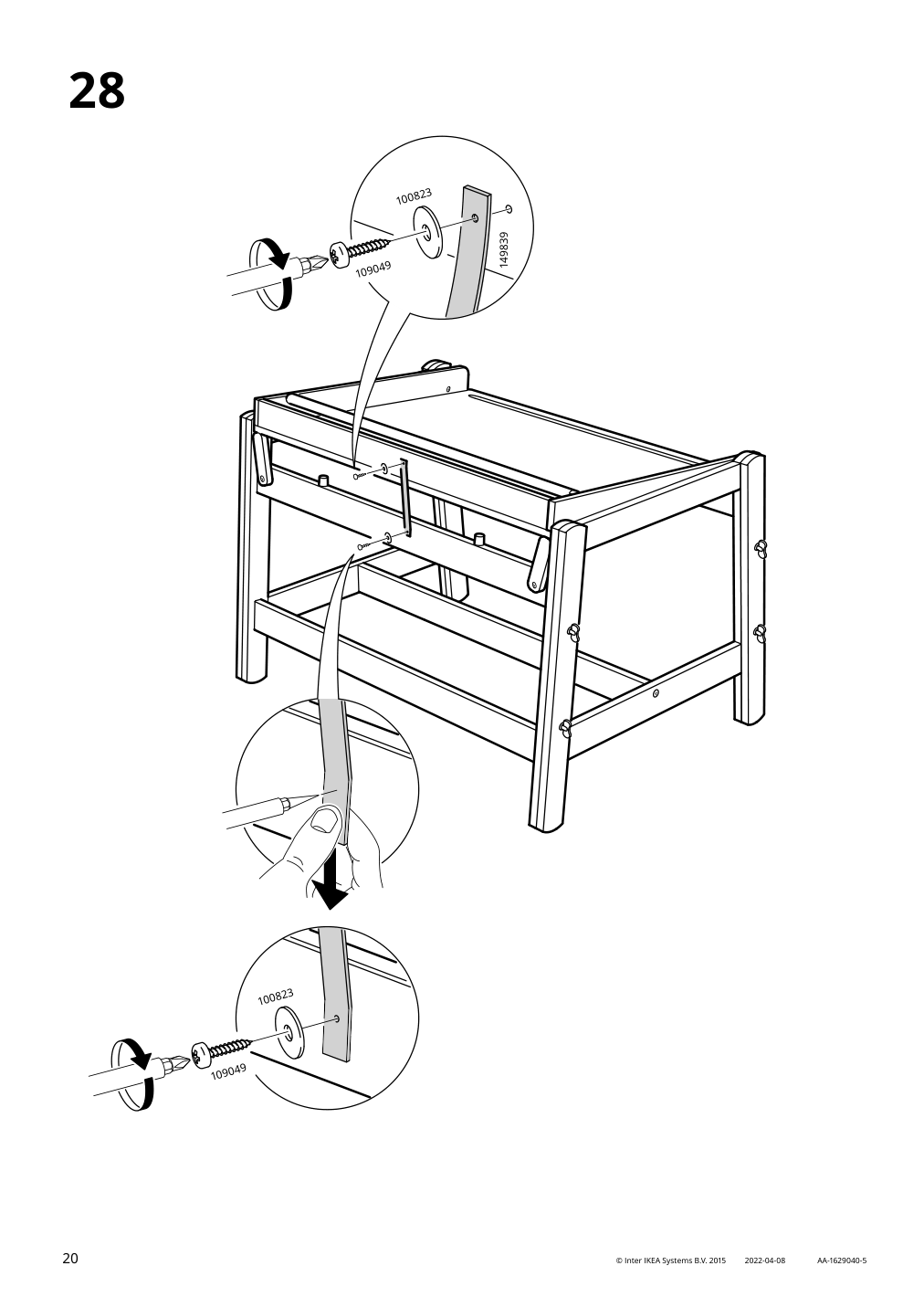 Assembly instructions for IKEA Flisat childrens desk adjustable | Page 20 - IKEA FLISAT children's desk 202.735.94