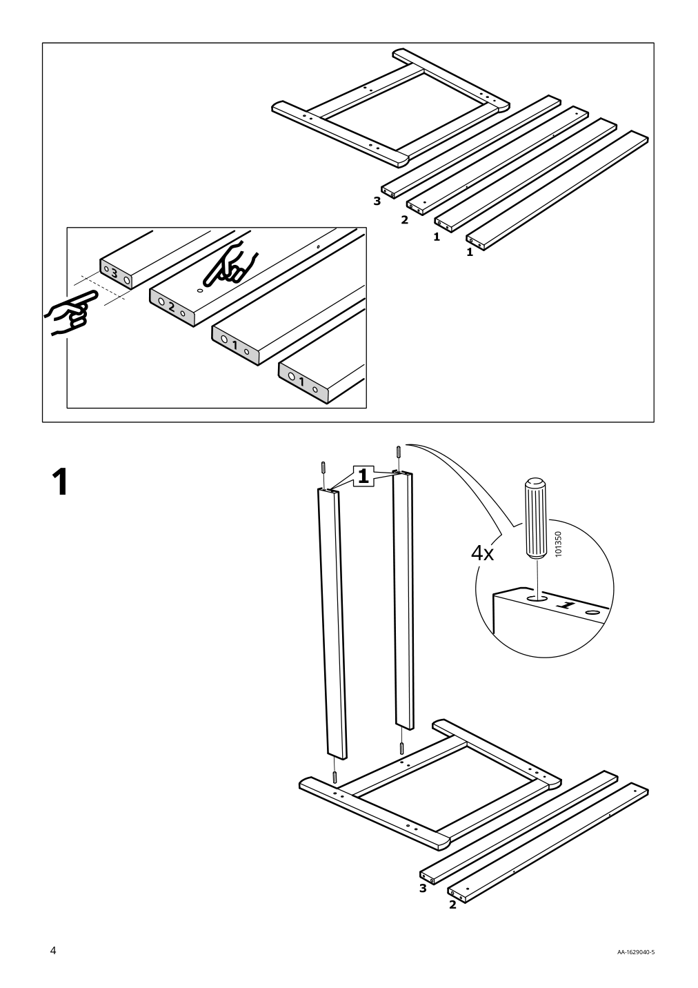 Assembly instructions for IKEA Flisat childrens desk adjustable | Page 4 - IKEA FLISAT children's desk 202.735.94