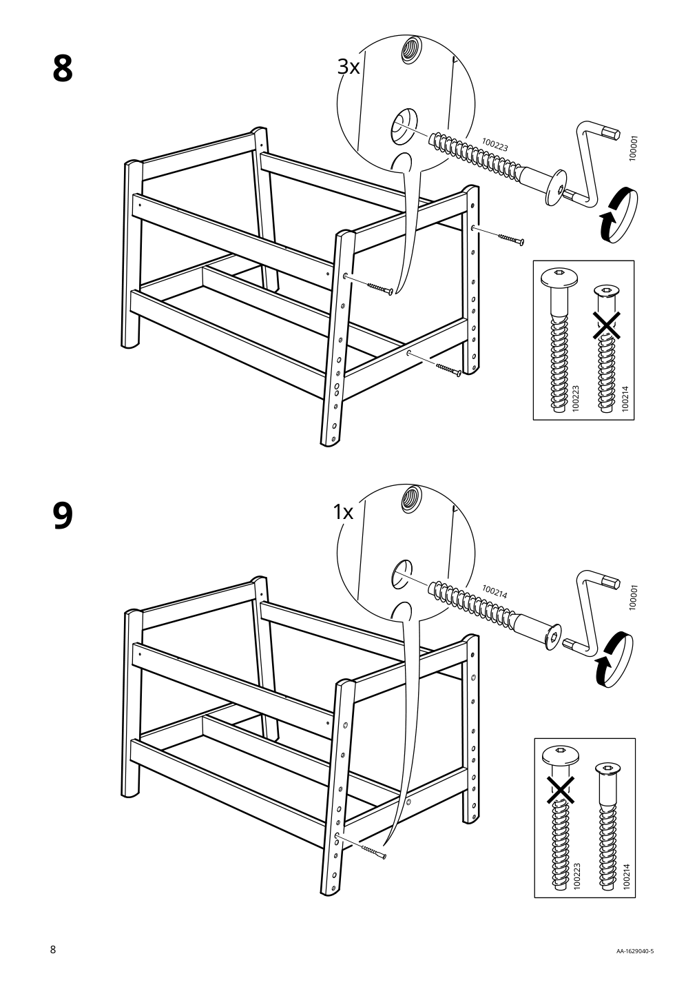 Assembly instructions for IKEA Flisat childrens desk adjustable | Page 8 - IKEA FLISAT children's desk 202.735.94