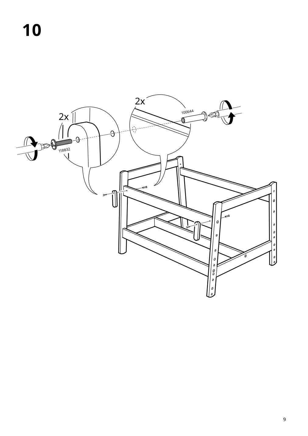 Assembly instructions for IKEA Flisat childrens desk adjustable | Page 9 - IKEA FLISAT children's desk 202.735.94